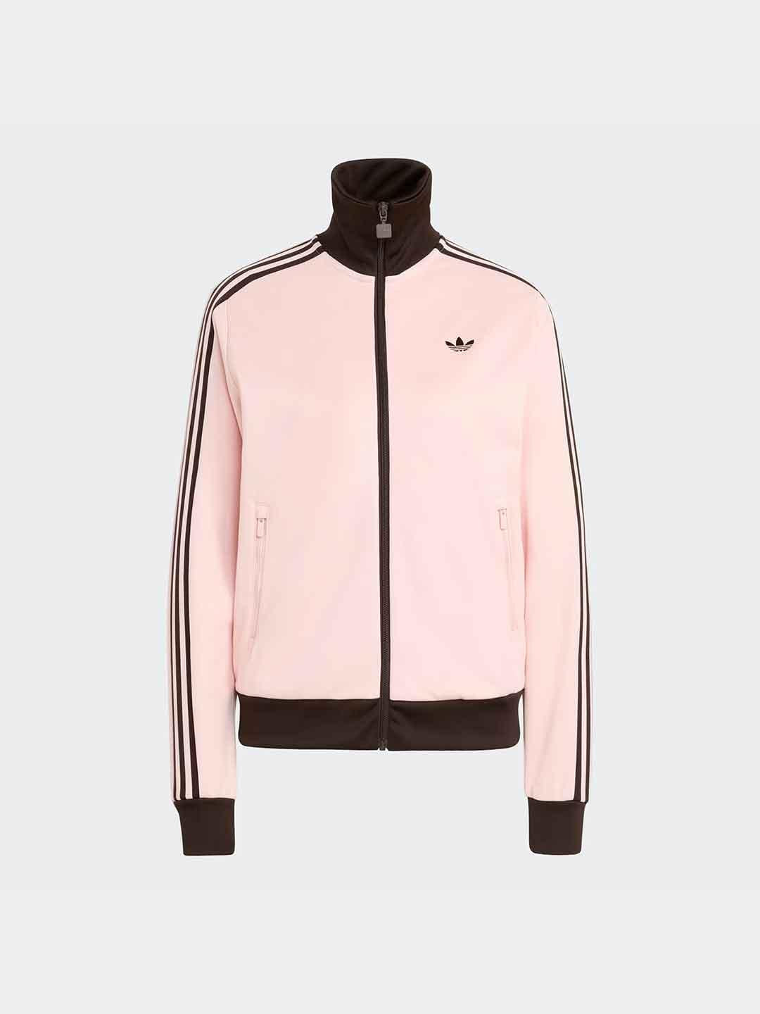 Adidas felpa rosa con bande marrone