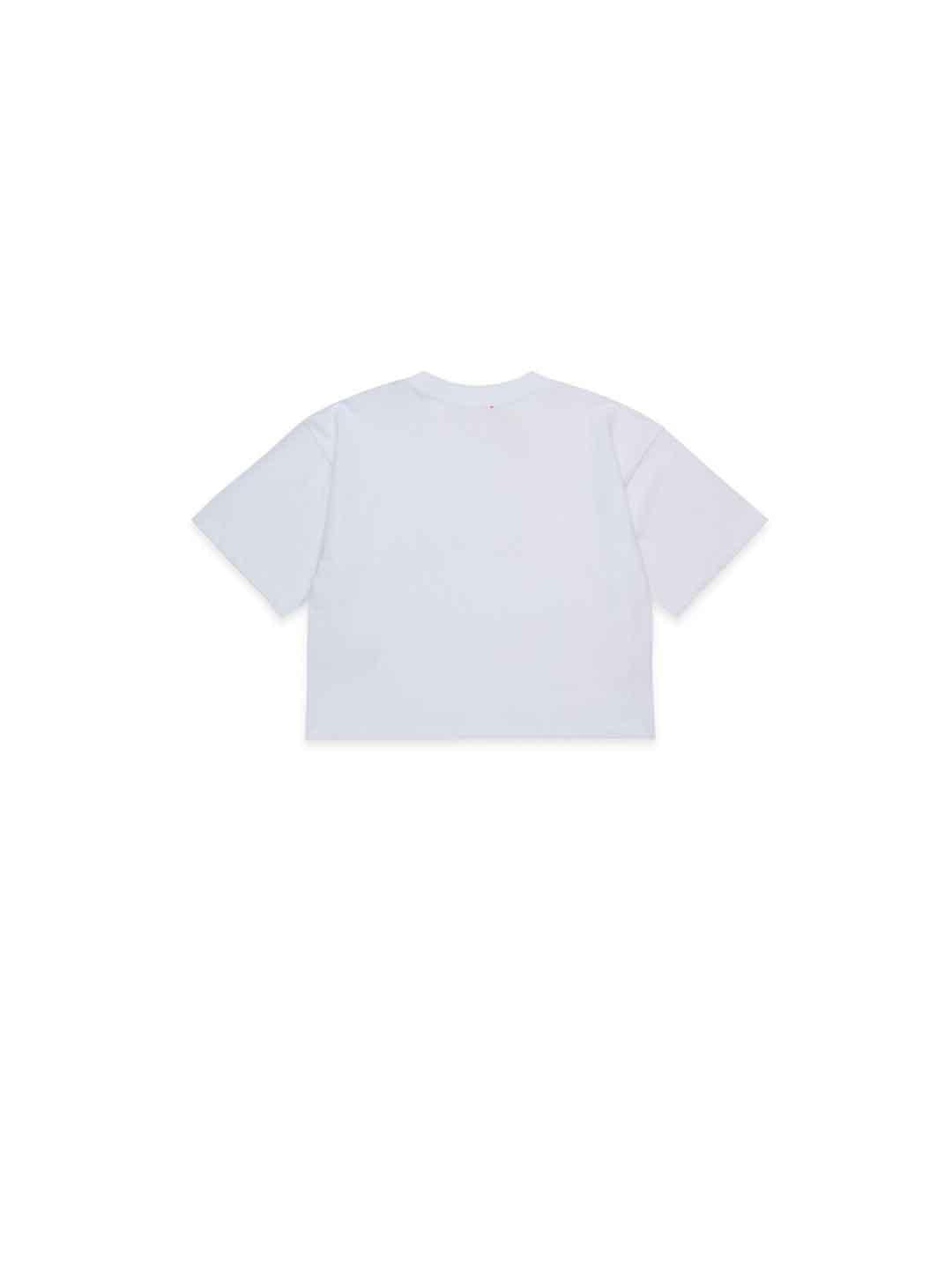 Diesel Tixan t-shirt bianco crop con logo centrale