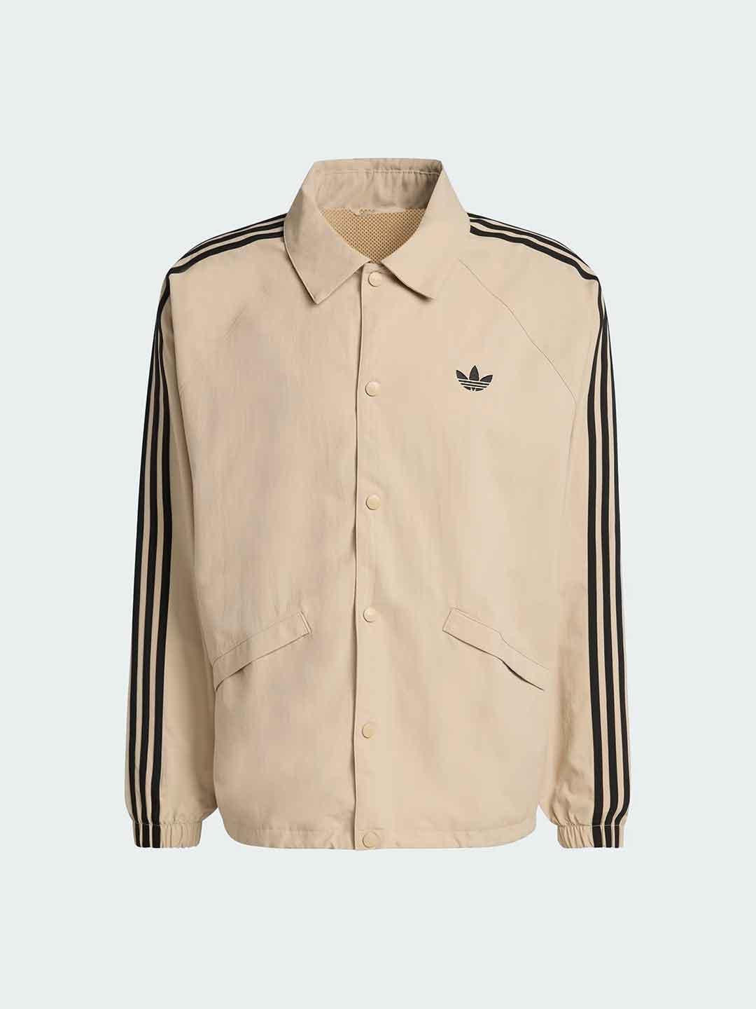 Adidas giubbino beige con bande nere