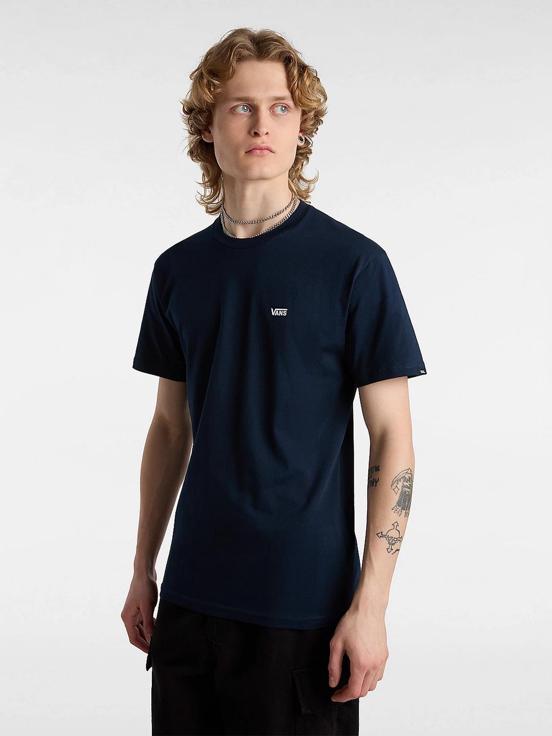 Vans Left Chest t-shirt blu con logo bianco