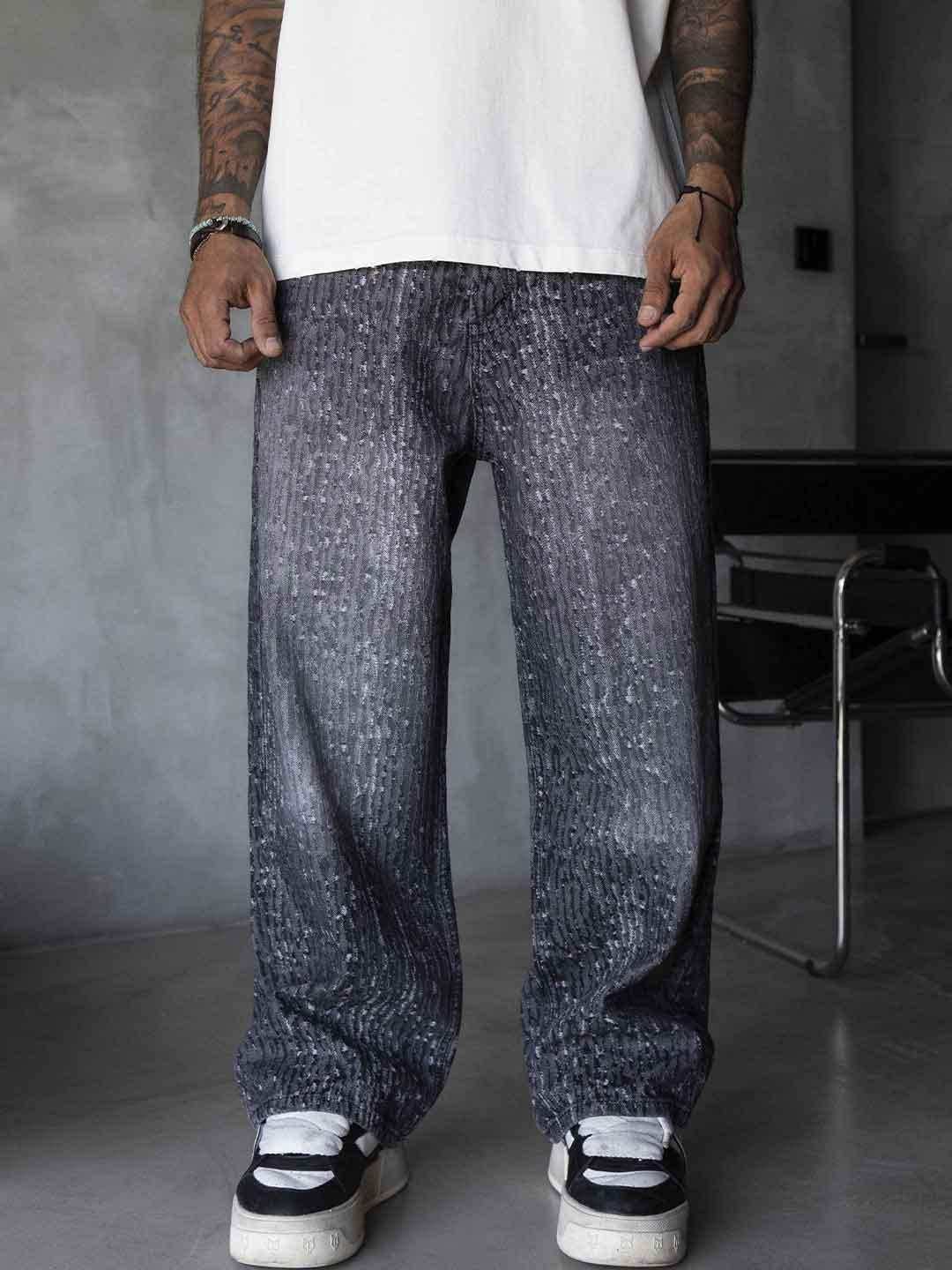 Black Island jeans grigio con strappi