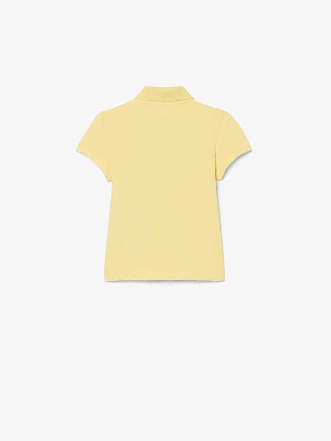 Lacoste t-shirt kids giallo con colletto ondulato