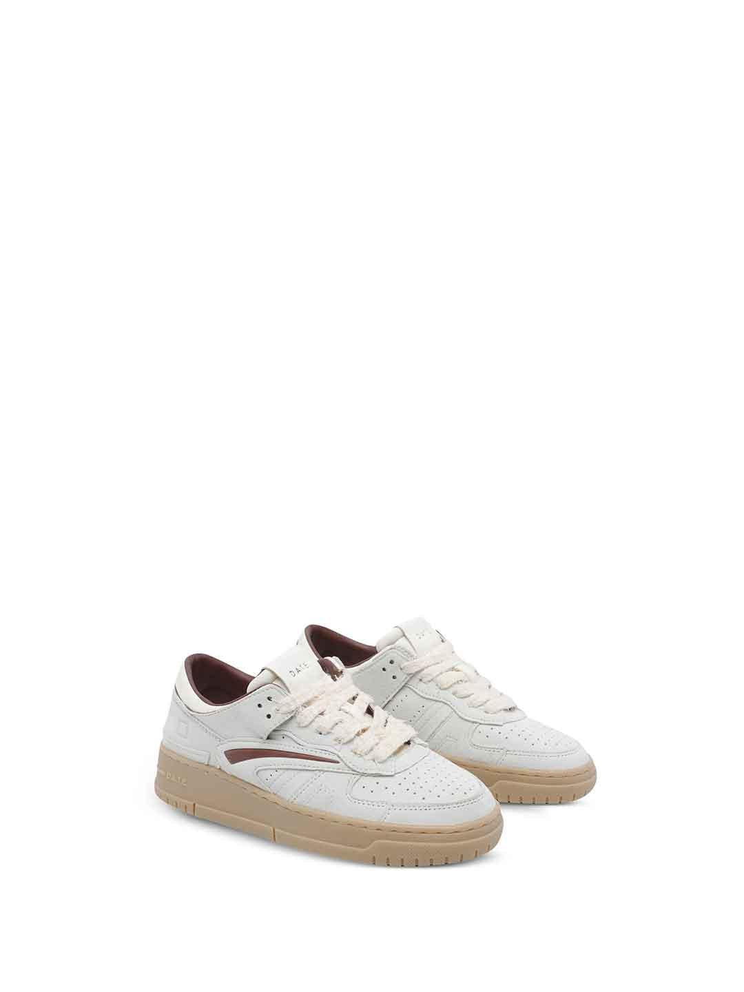 D.AT.E. Torneo Block sneakers bianco e bordeaux