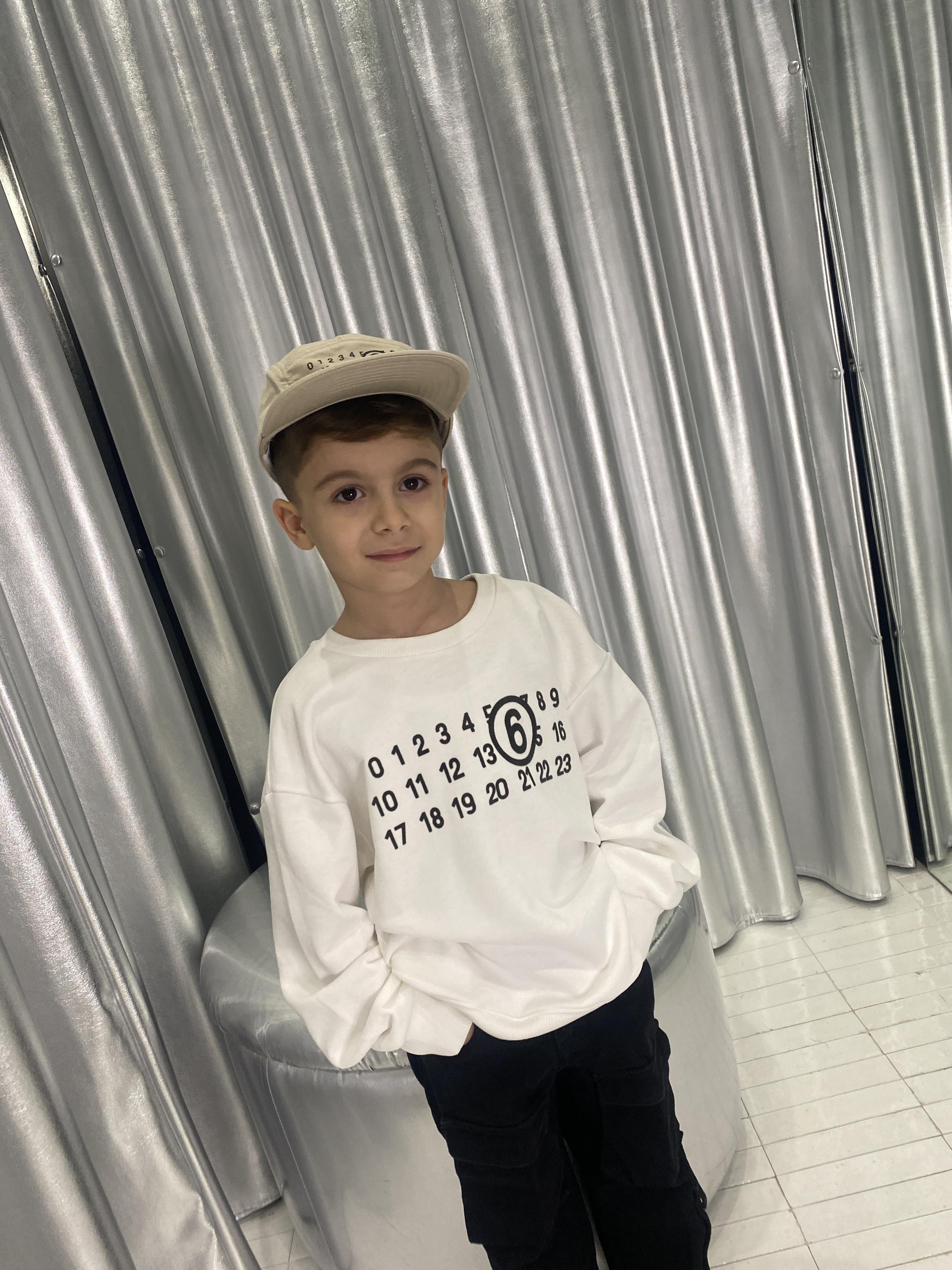 Maison Margiela felpa kids bianco crop