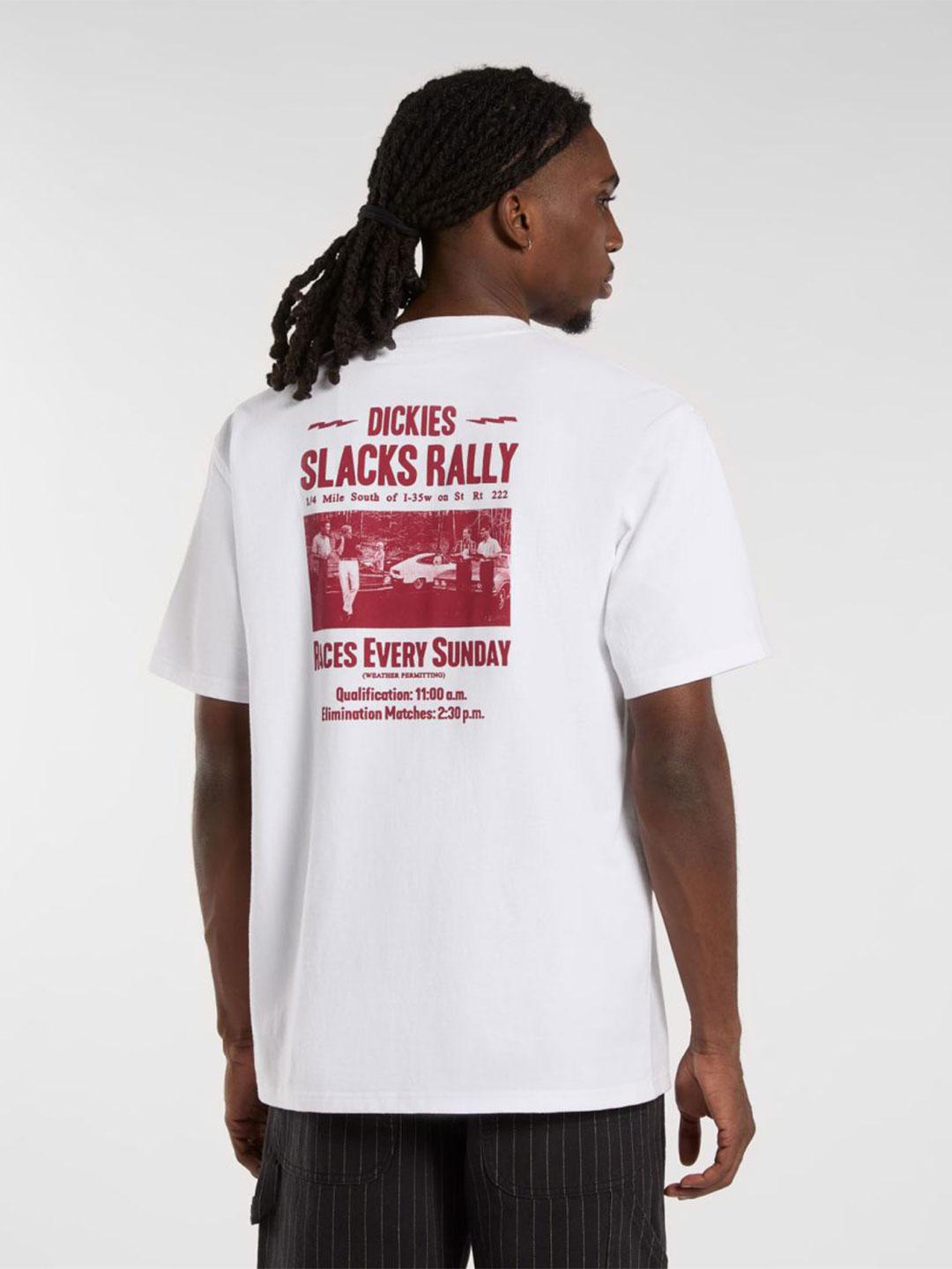 Dickies Slacks Rally t-shirt bianco con stampe rosso