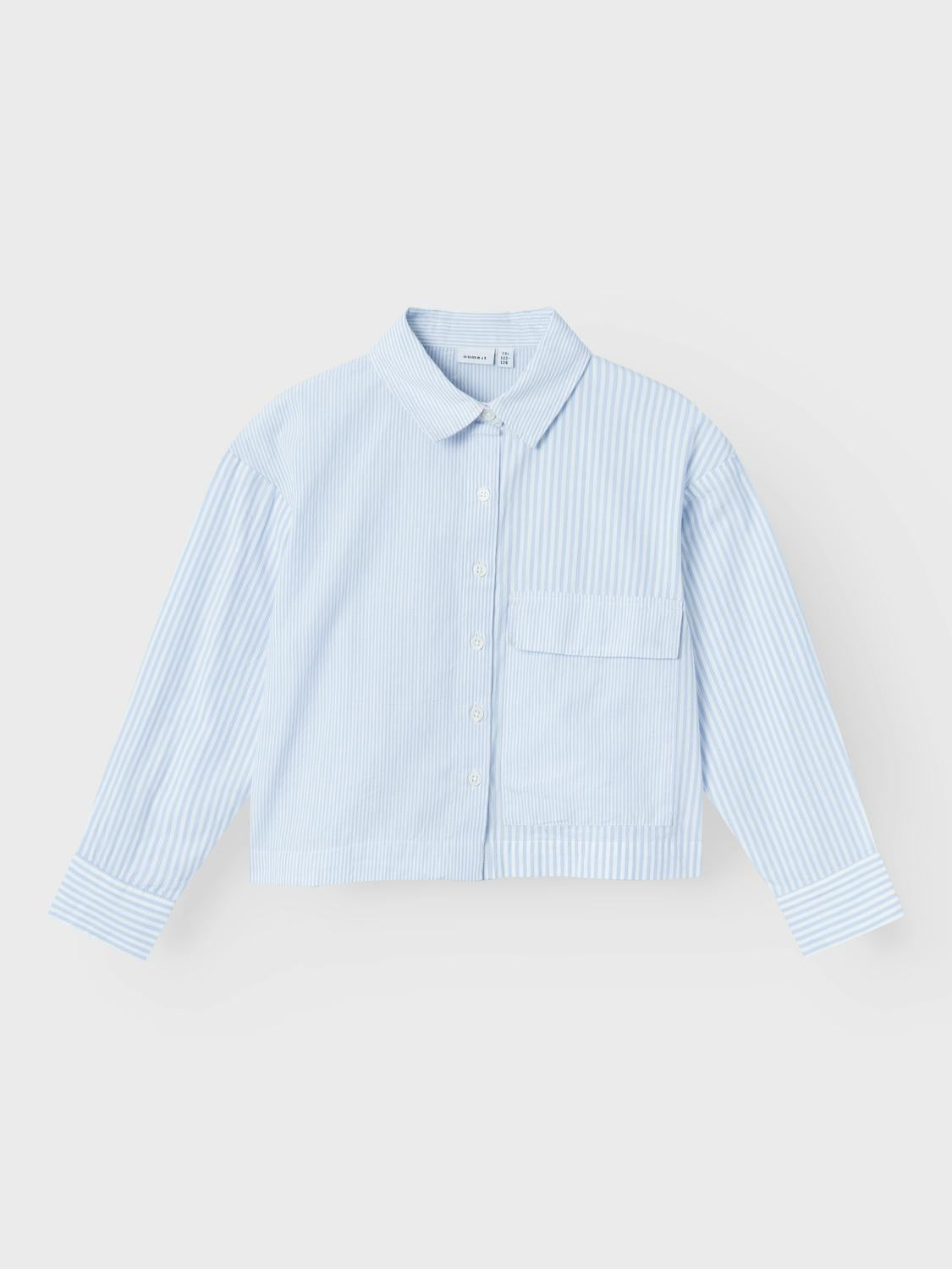 Name It camicia kids celeste a righe crop