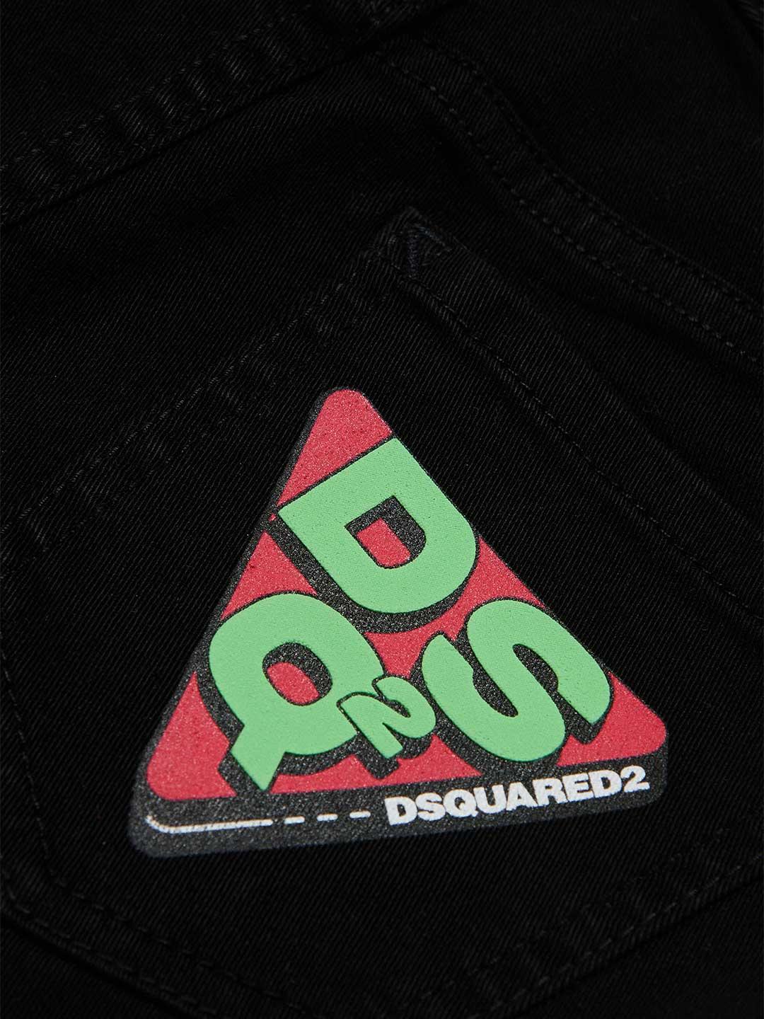Dsquared 2 gonna kids nero con fondo asimmetrico