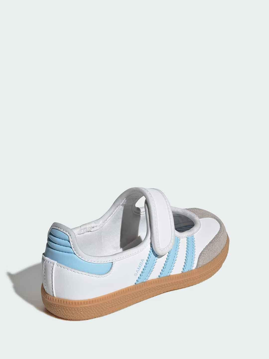 Adidas Samba Jane sneakers kids bianco e celeste