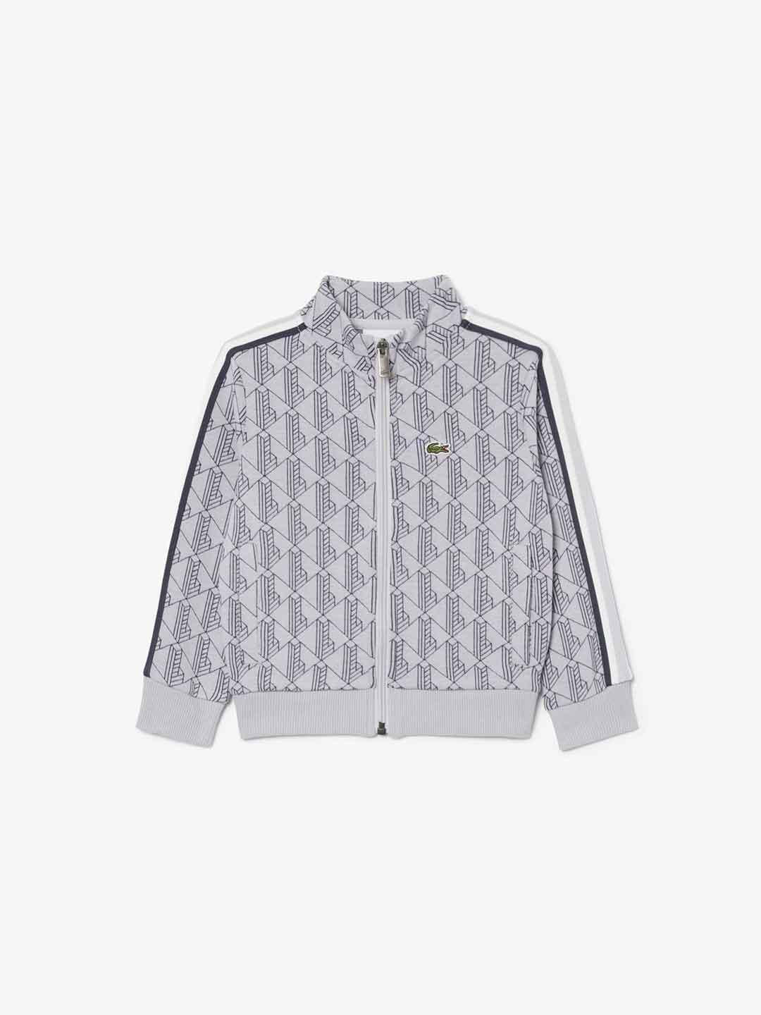 Lacoste felpa kids grigio multilogo