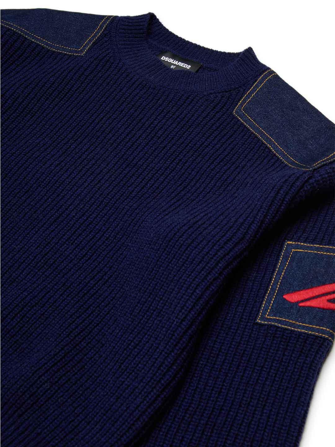 Dsquared 2 maglione blu in jeans