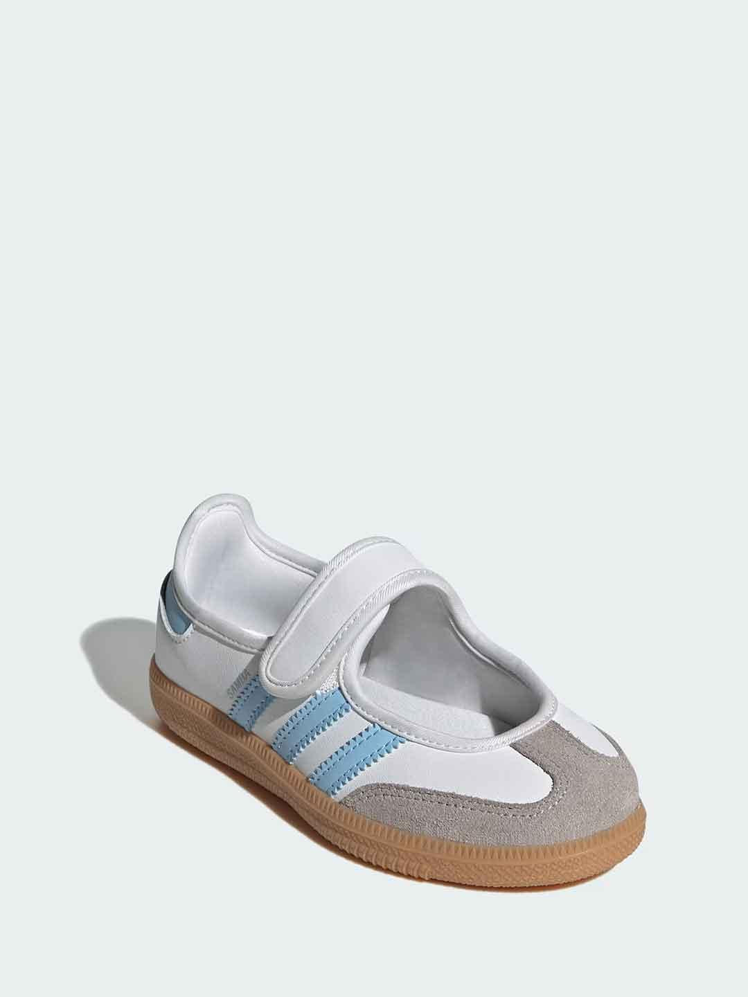 Adidas Samba Jane sneakers kids bianco e celeste