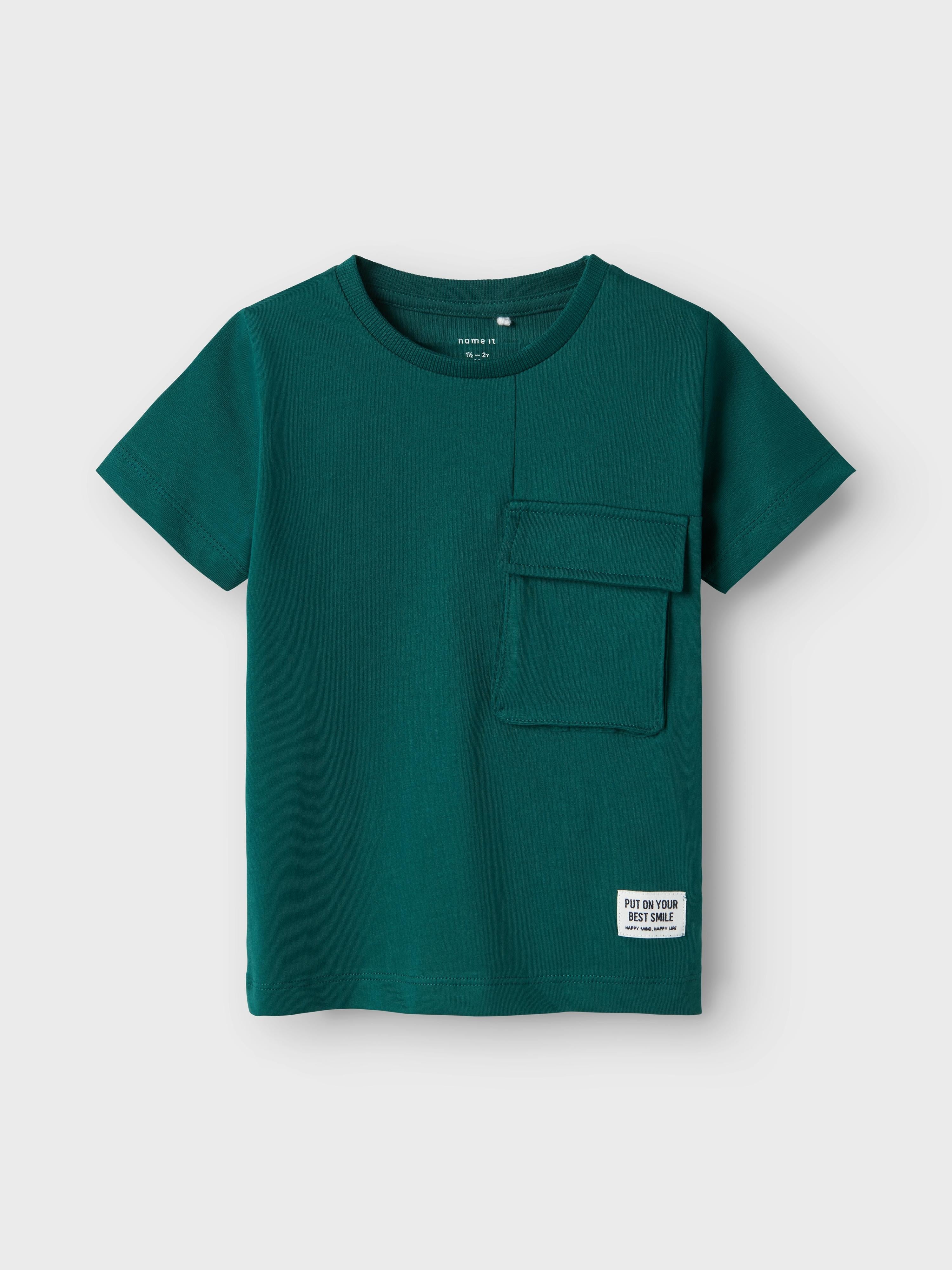 Name It t-shirt kids verde con taschino