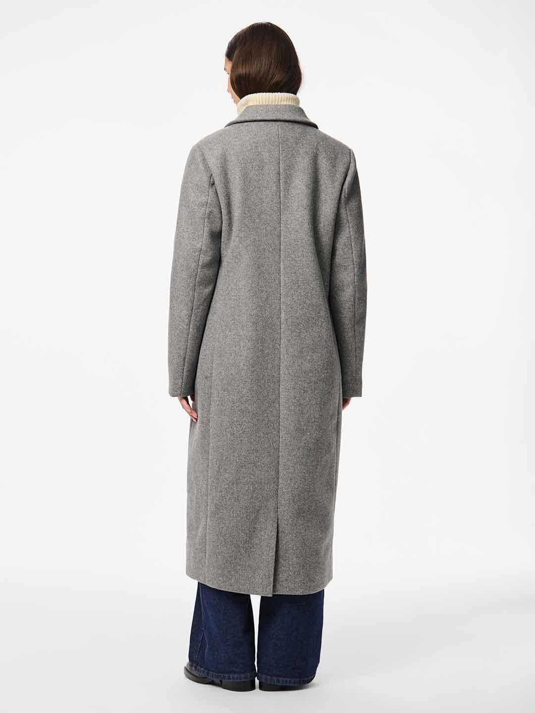 Pieces cappotto grigio lungo