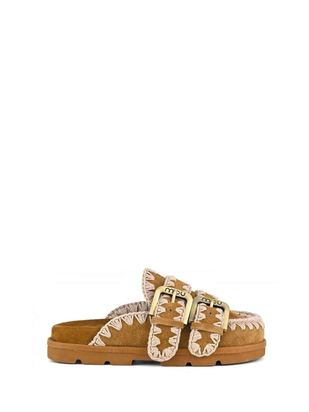 Mou Low Bio Two Buckles sabot cuoio