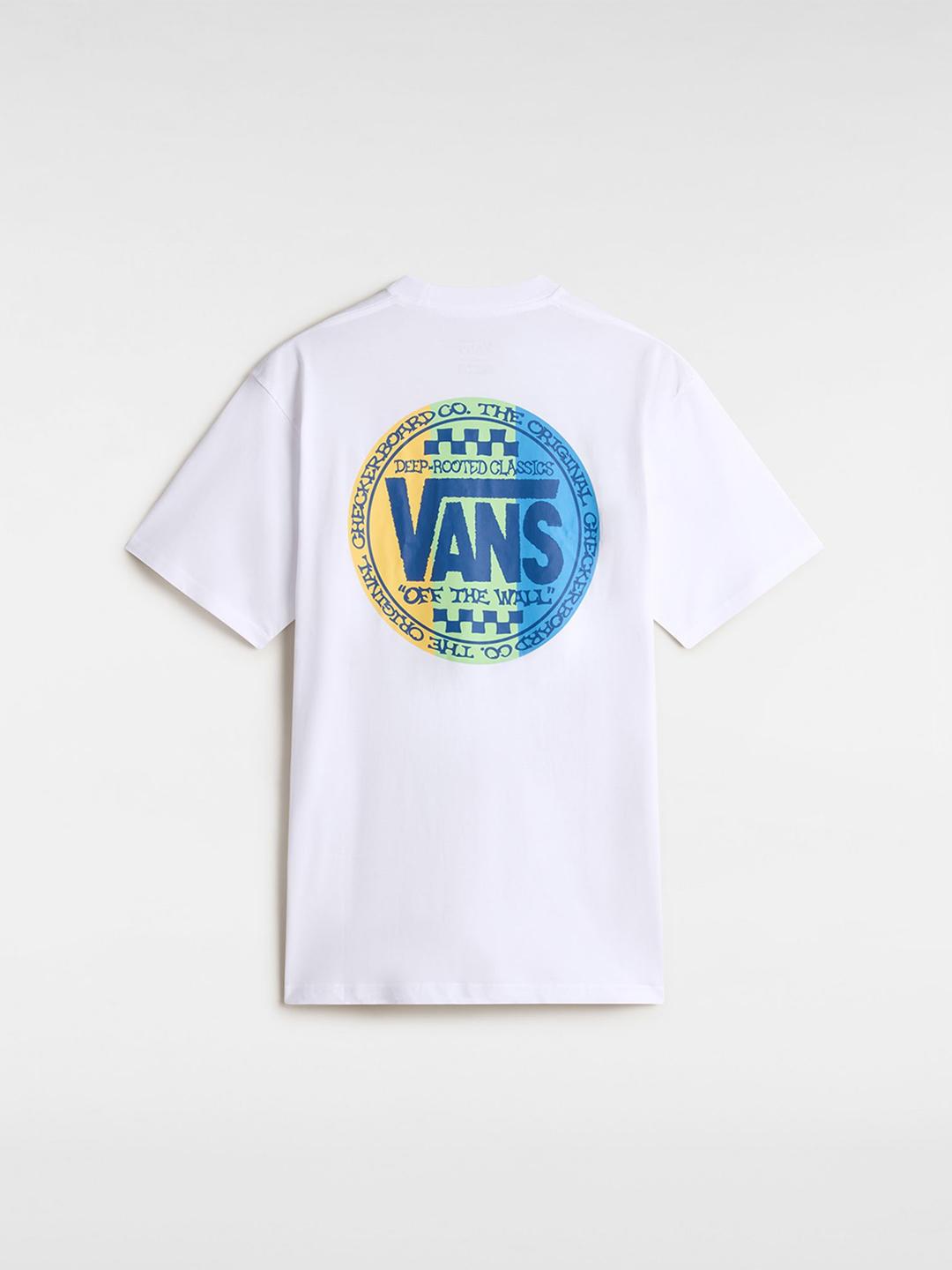 Vans t-shirt bianco con logo multicolor