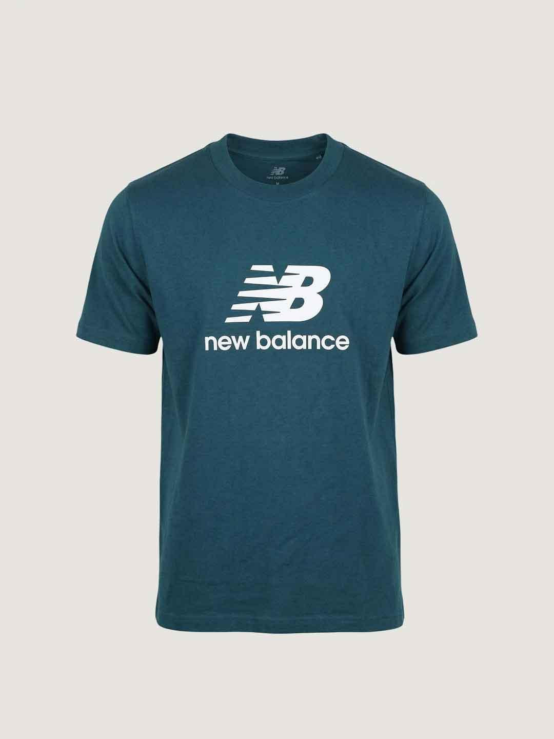 New Balance t-shirt verde con logo bianco