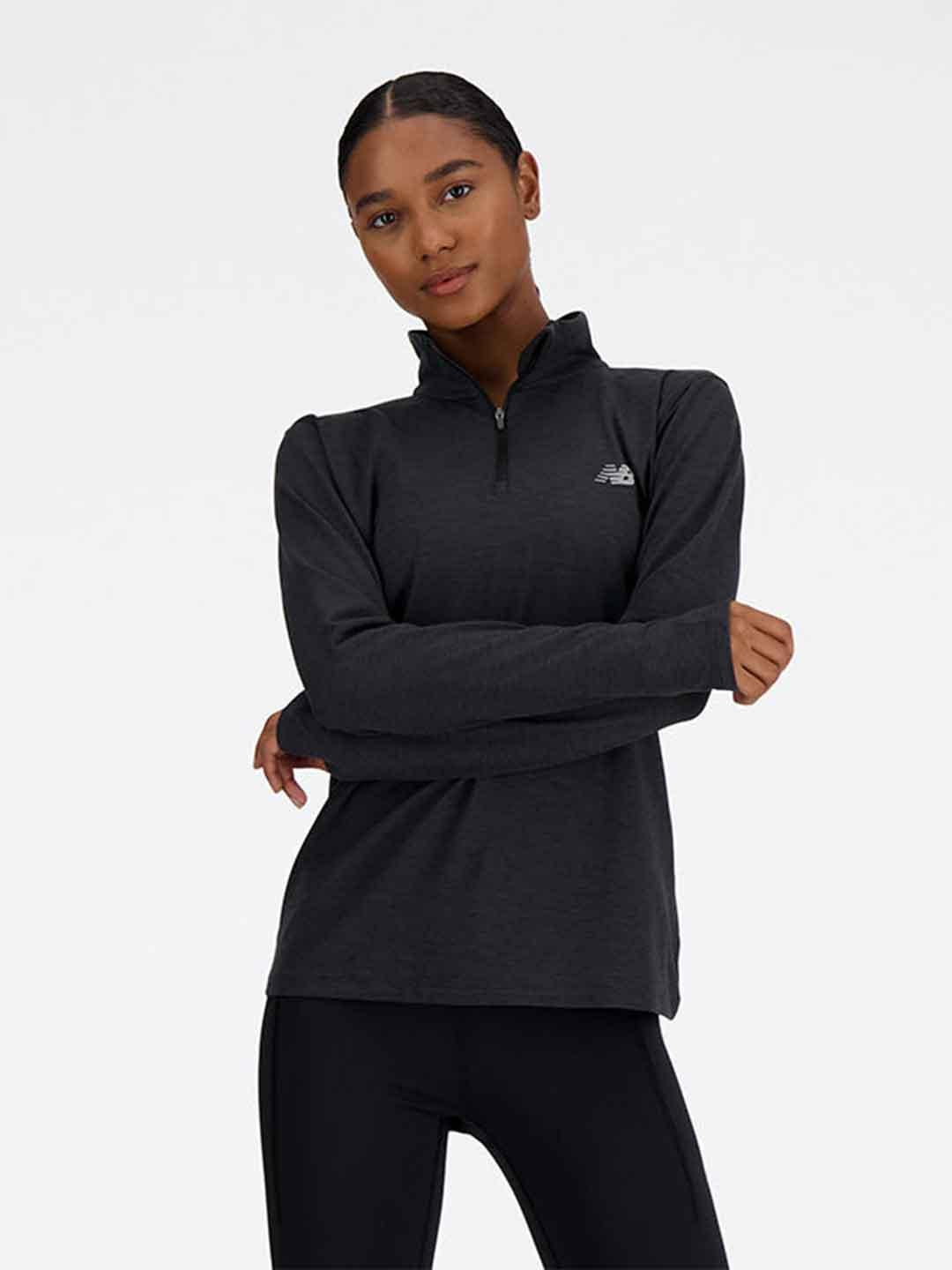 New Balance t-shirt nero mezzo collo