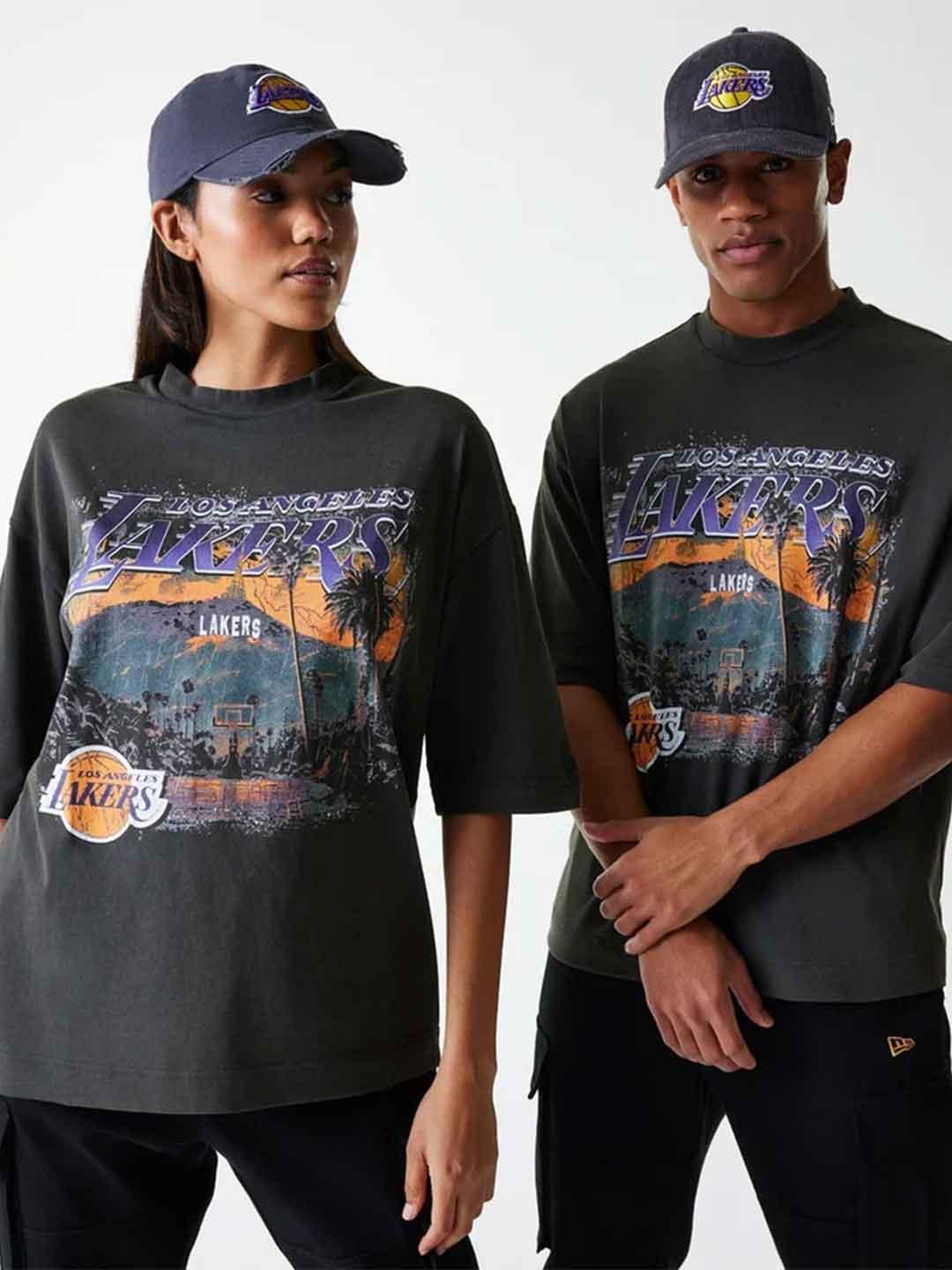 New Era t-shirt grigio Lakers