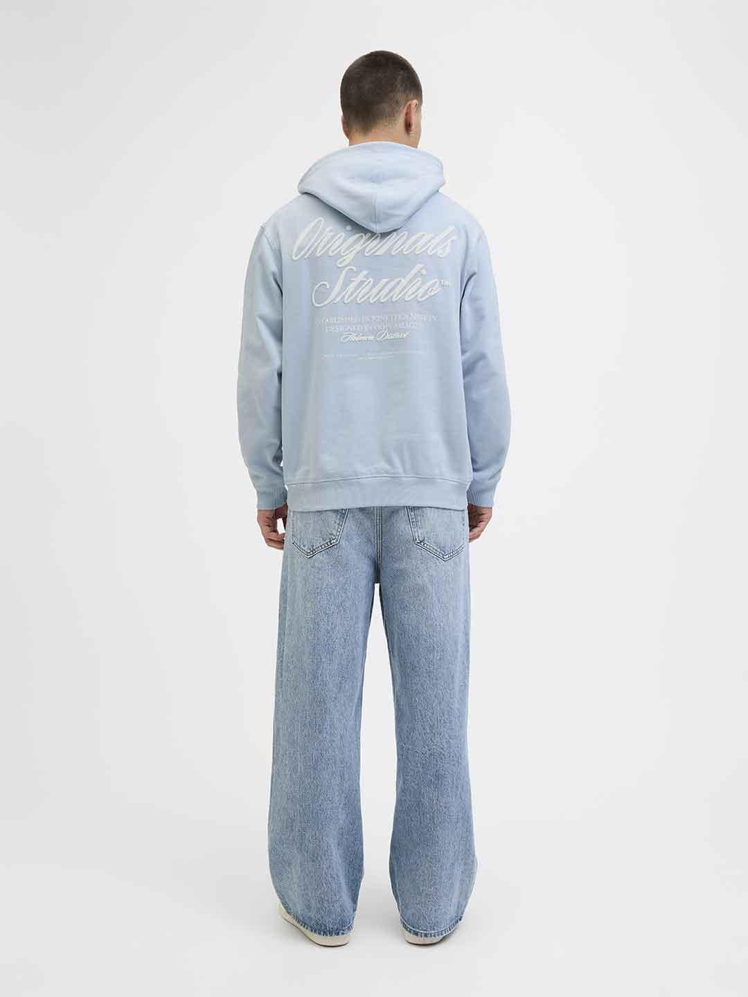 Jack & Jones felpa azzurro con cappuccio