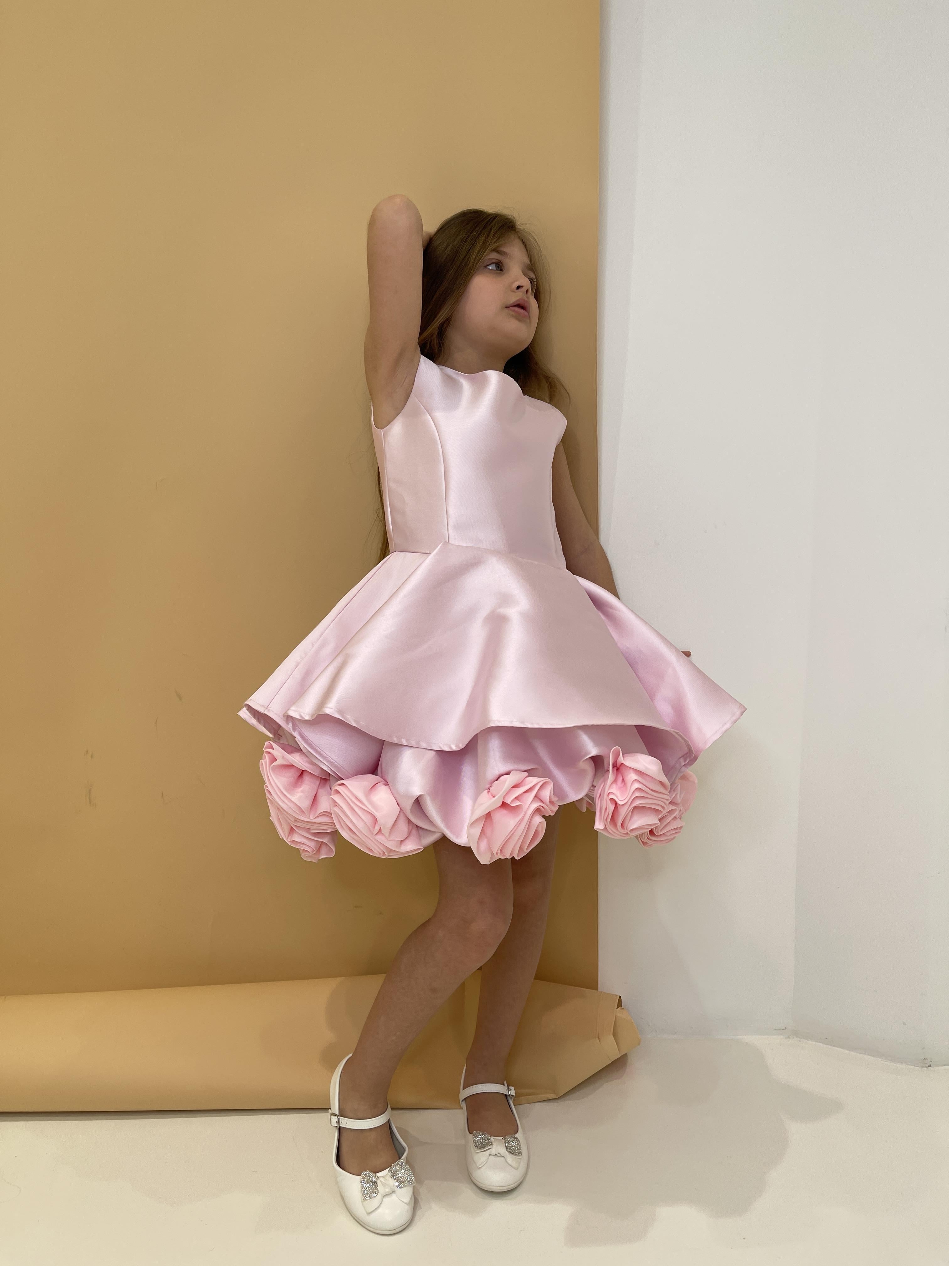 Fun & Fun abito kids rosa con rose