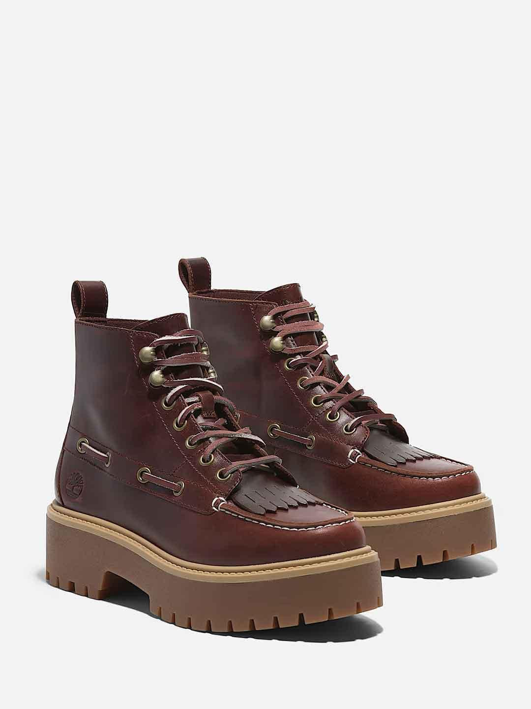 Timberland Stone Street anfibio bordeaux con frange
