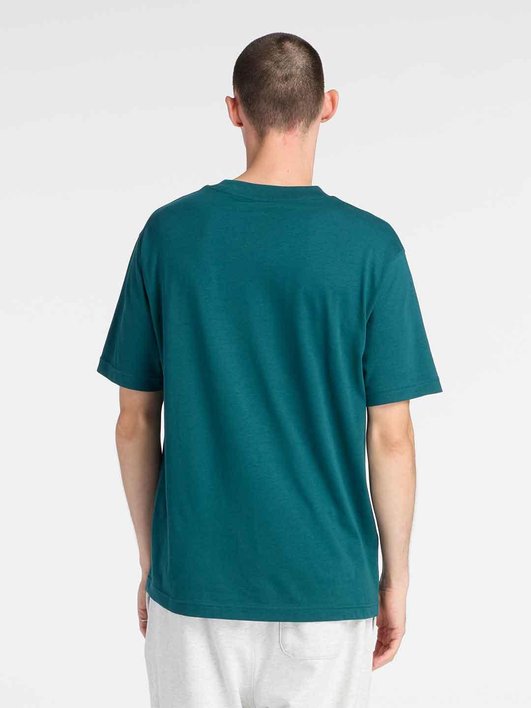 New Balance t-shirt verde con logo bianco