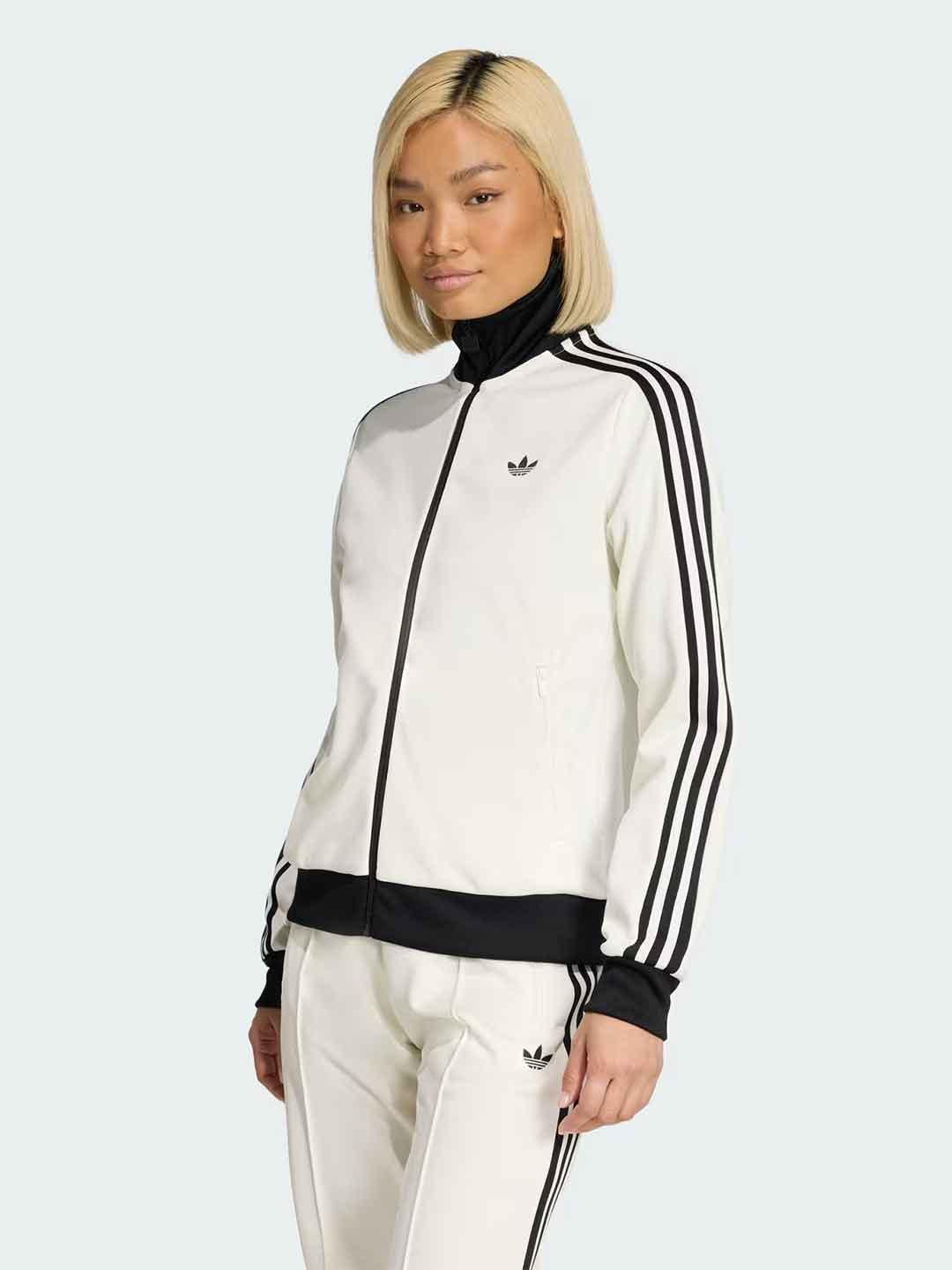 Adidas felpa bianco con logo nero
