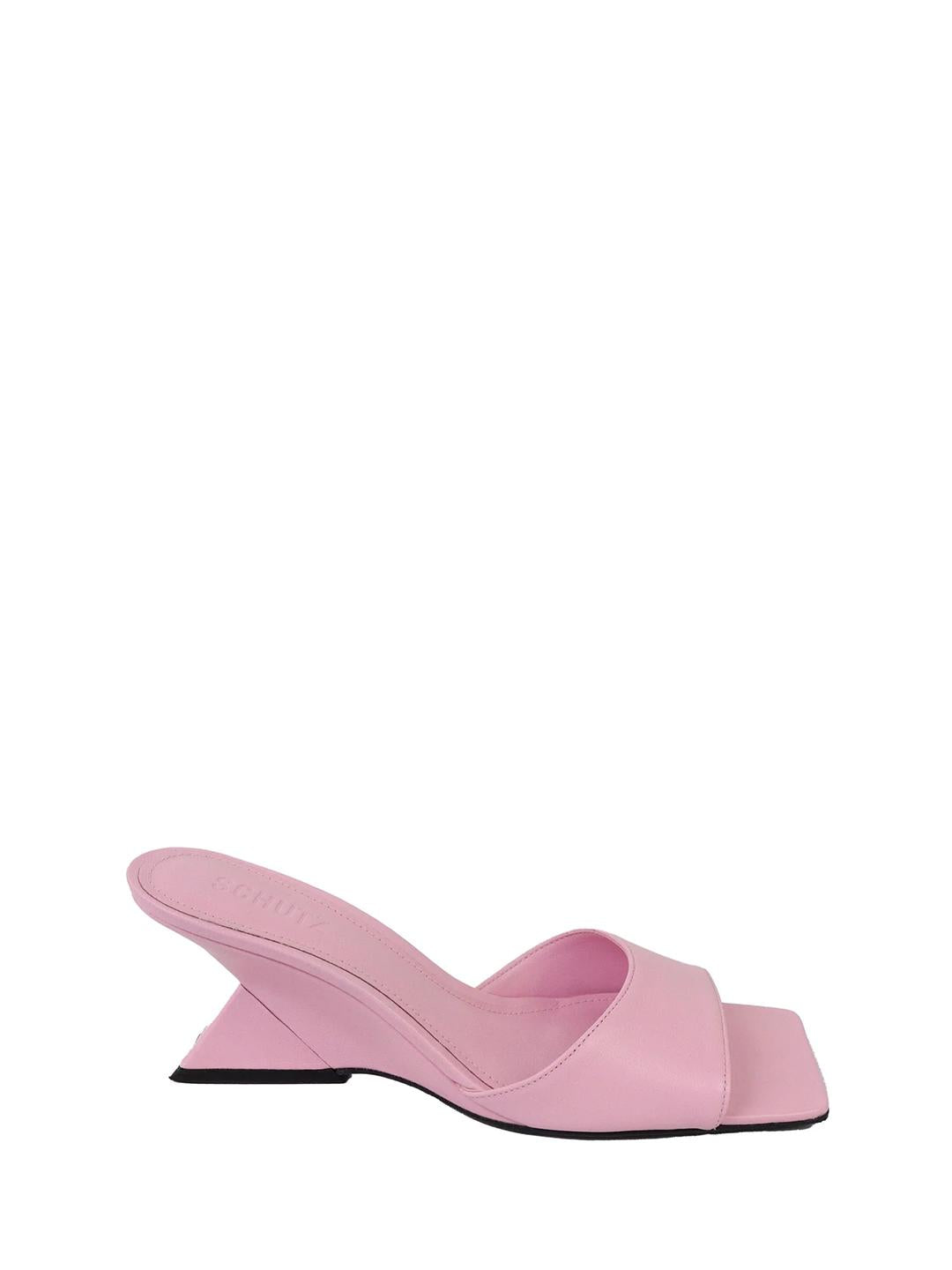 Schutz Abbie sabot rosa in pelle