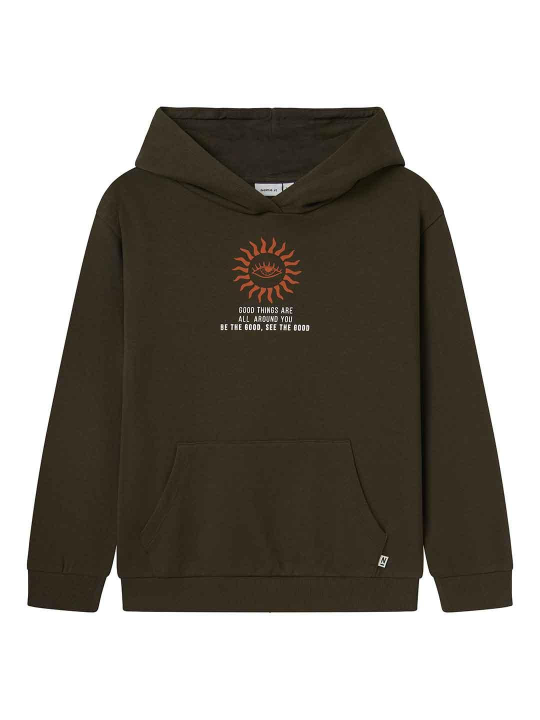 Name It felpa kids marrone con cappuccio