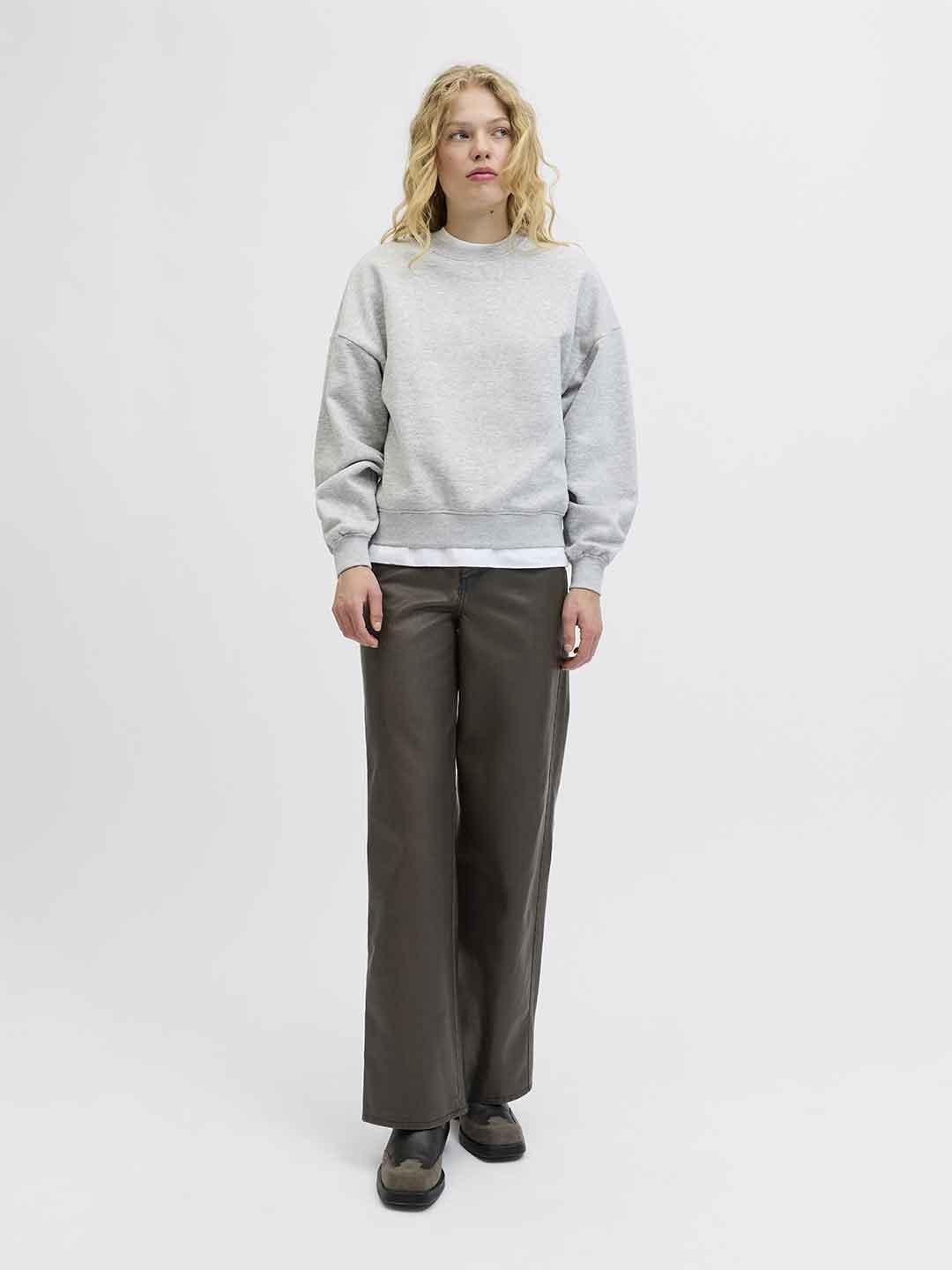 JJXX Hannah pantaloni marrone in pelle