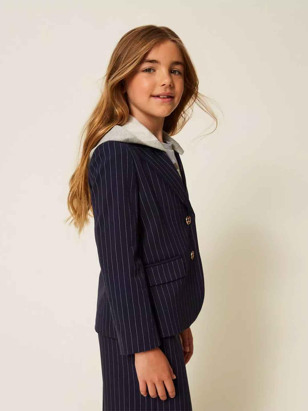 Twinset giacca kids blu con cappuccio