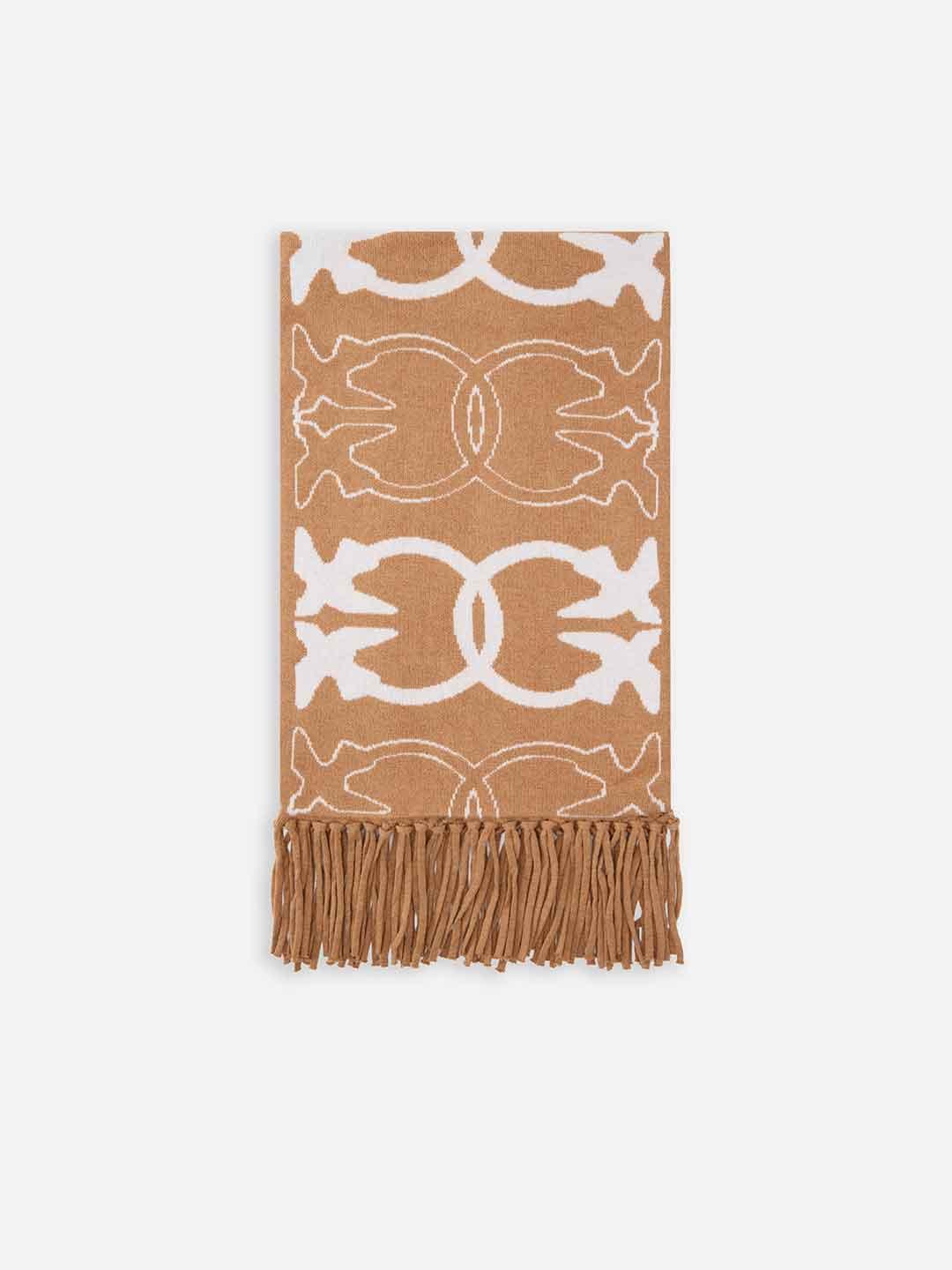 Pinko sciarpa beige con logo
