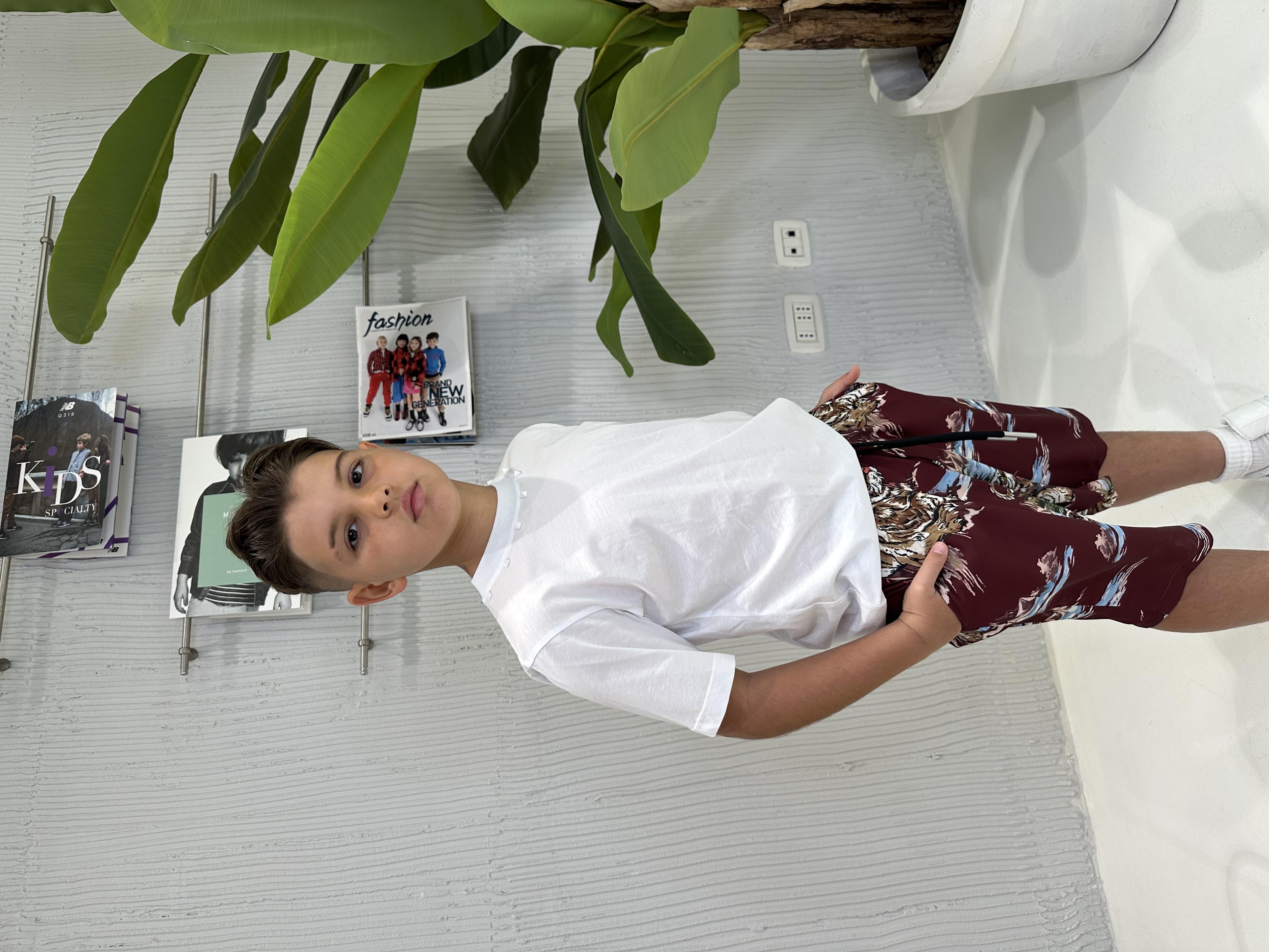 Yes London t-shirt kids bianco con borchie