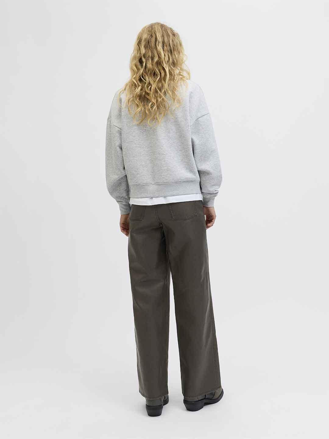 JJXX Hannah pantaloni marrone in pelle