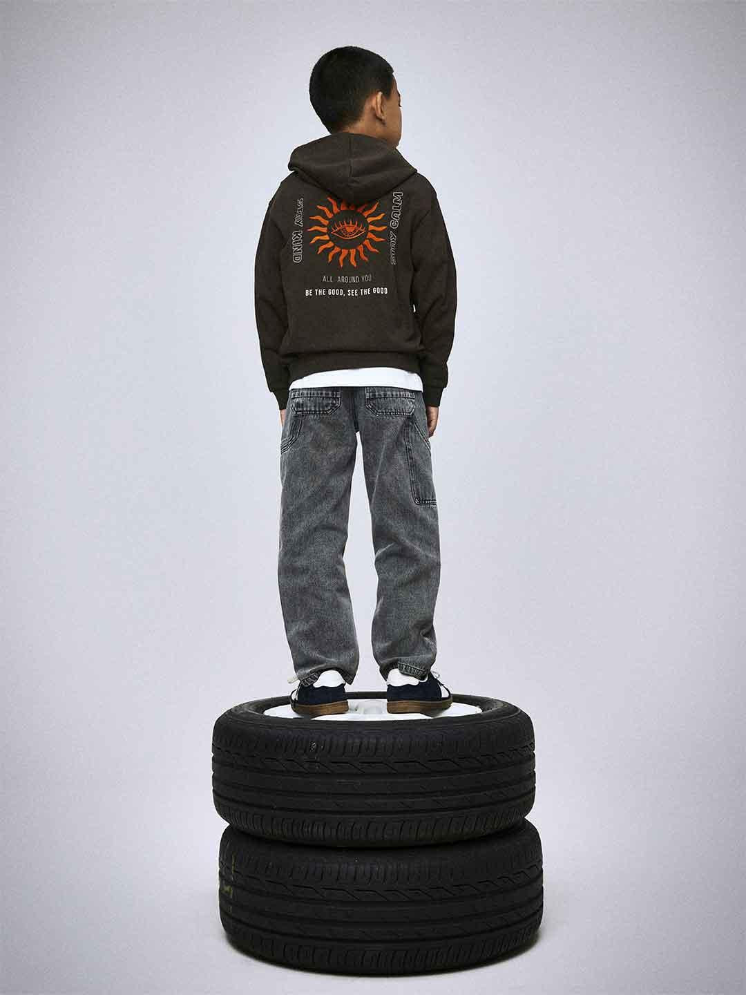 Name It felpa kids marrone con cappuccio
