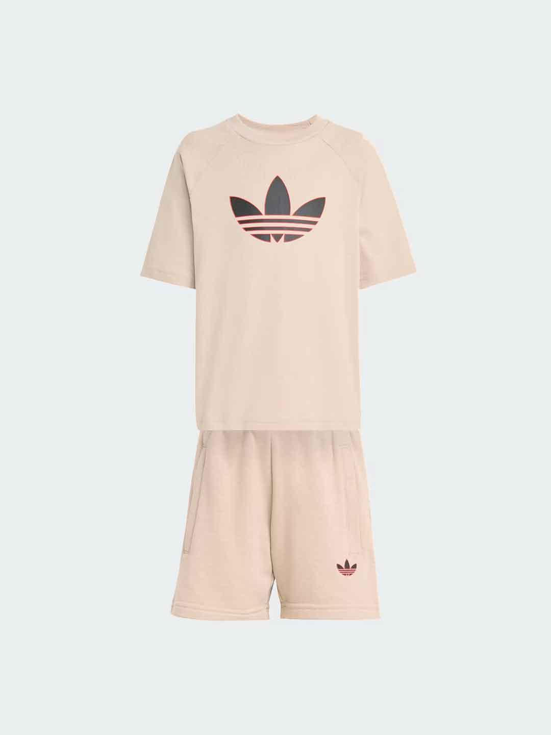 Adidas Tee Set coordinati kids beige