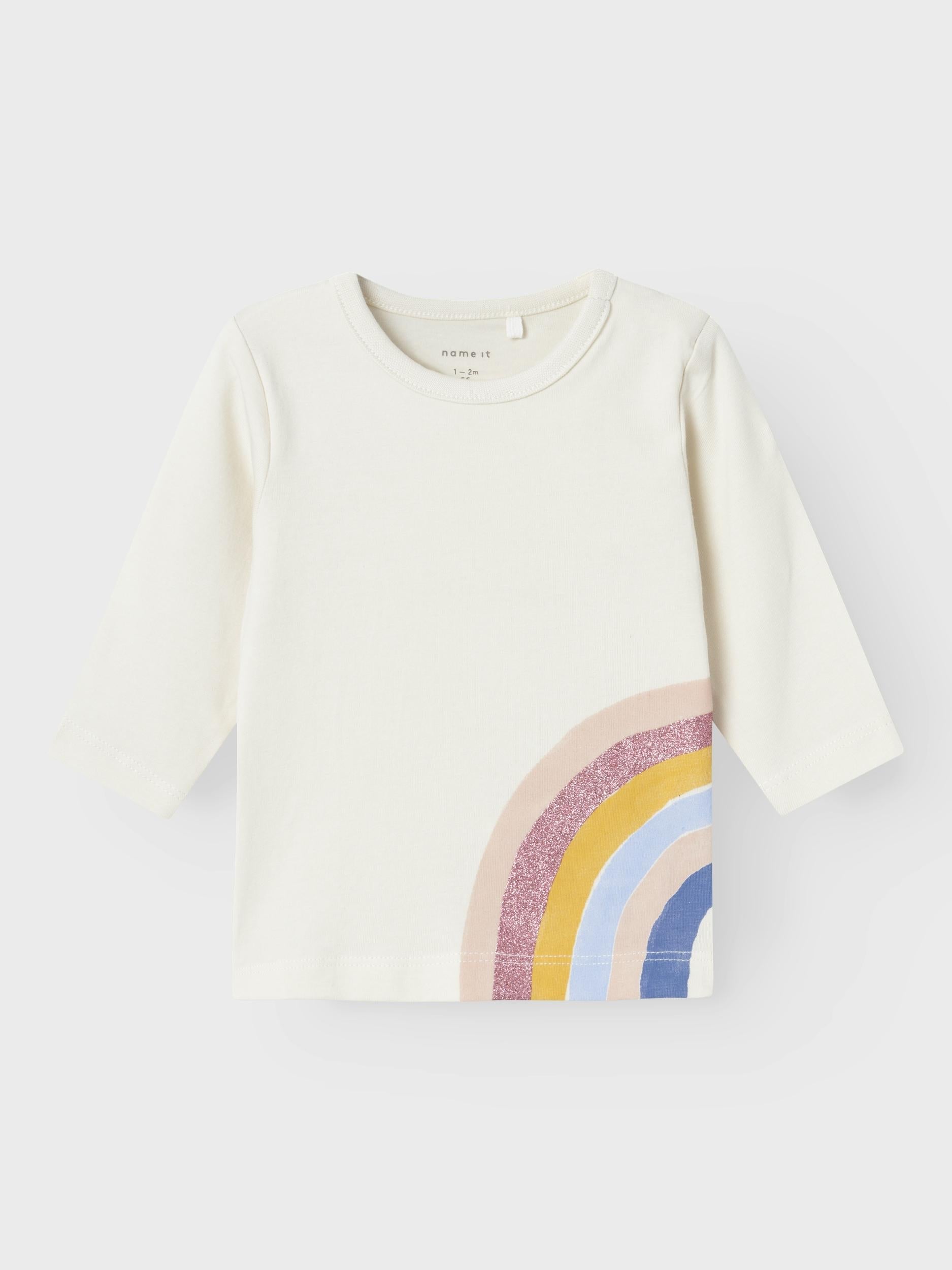 Name It t-shirt kids panna con stampa arcobaleno