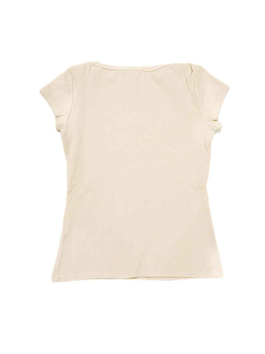Tensione In t-shirt panna a coste
