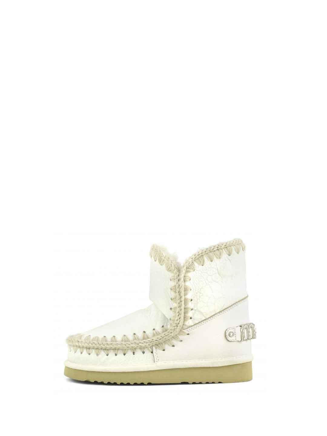Mou Eskimo 18 Rhinestones stivale bianco con logo in strass