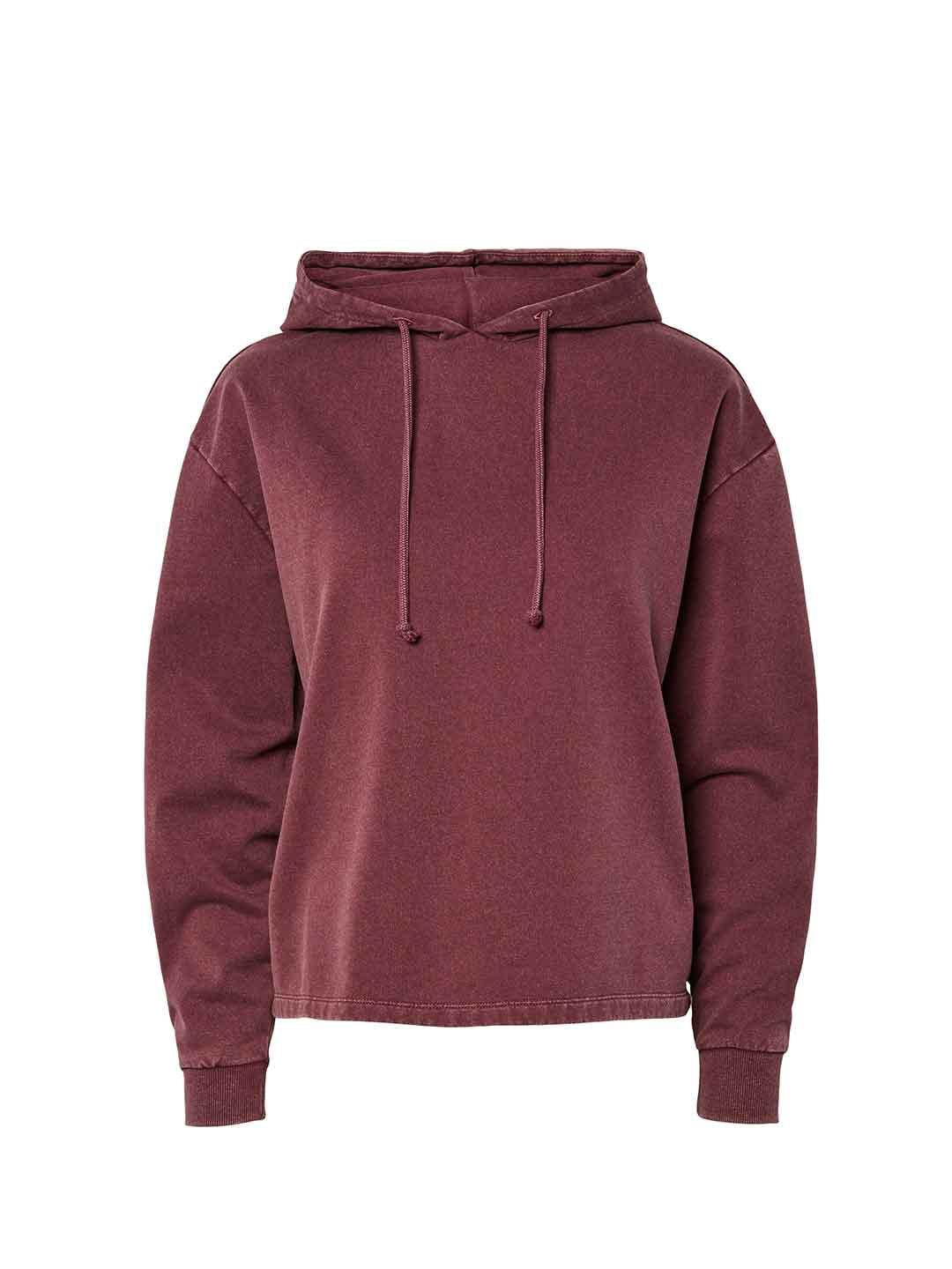 Pieces coordinato bordeaux in tuta con cappuccio