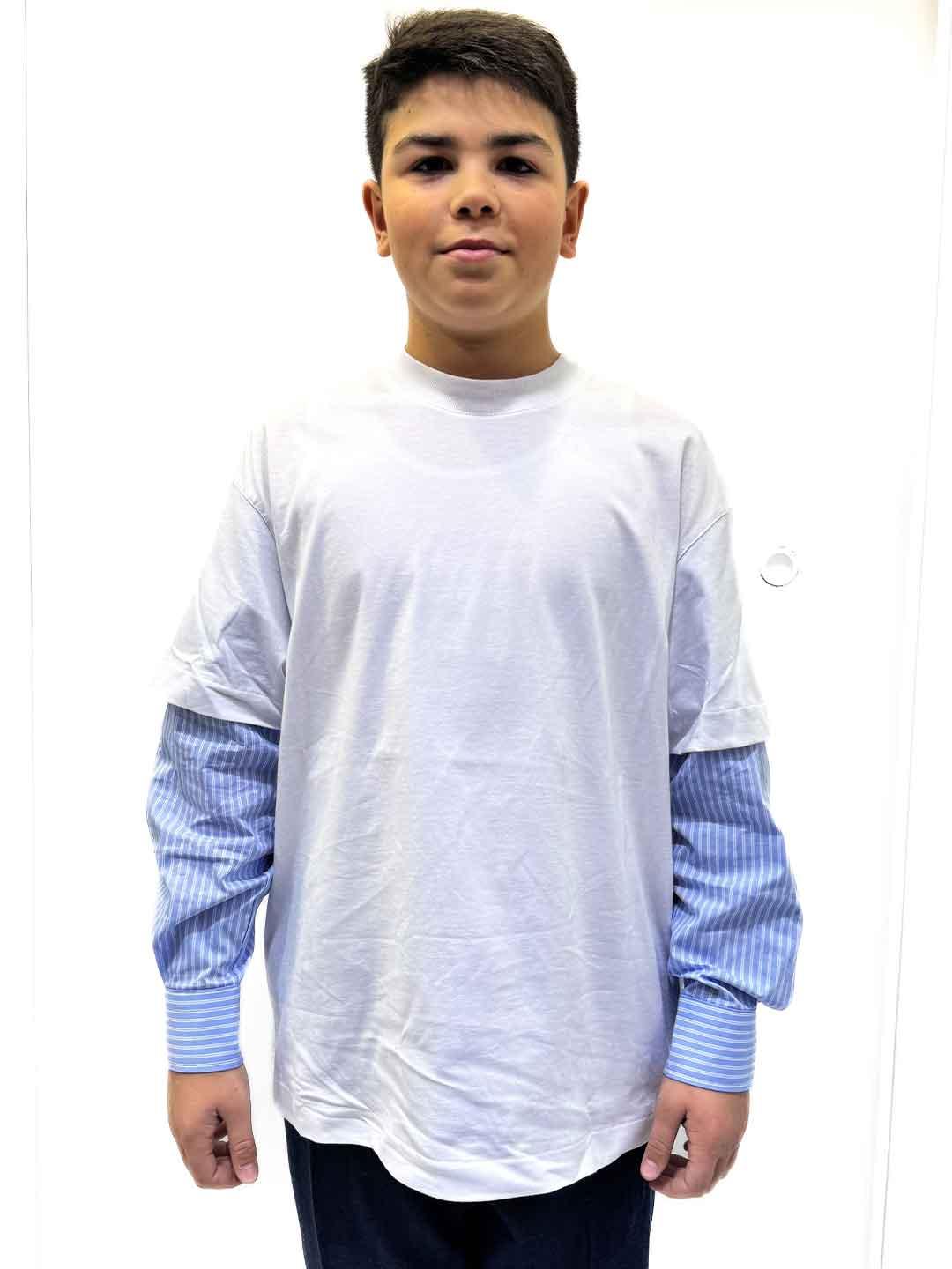 Im Brian t-shirt kids bianco manica lunga a camicia