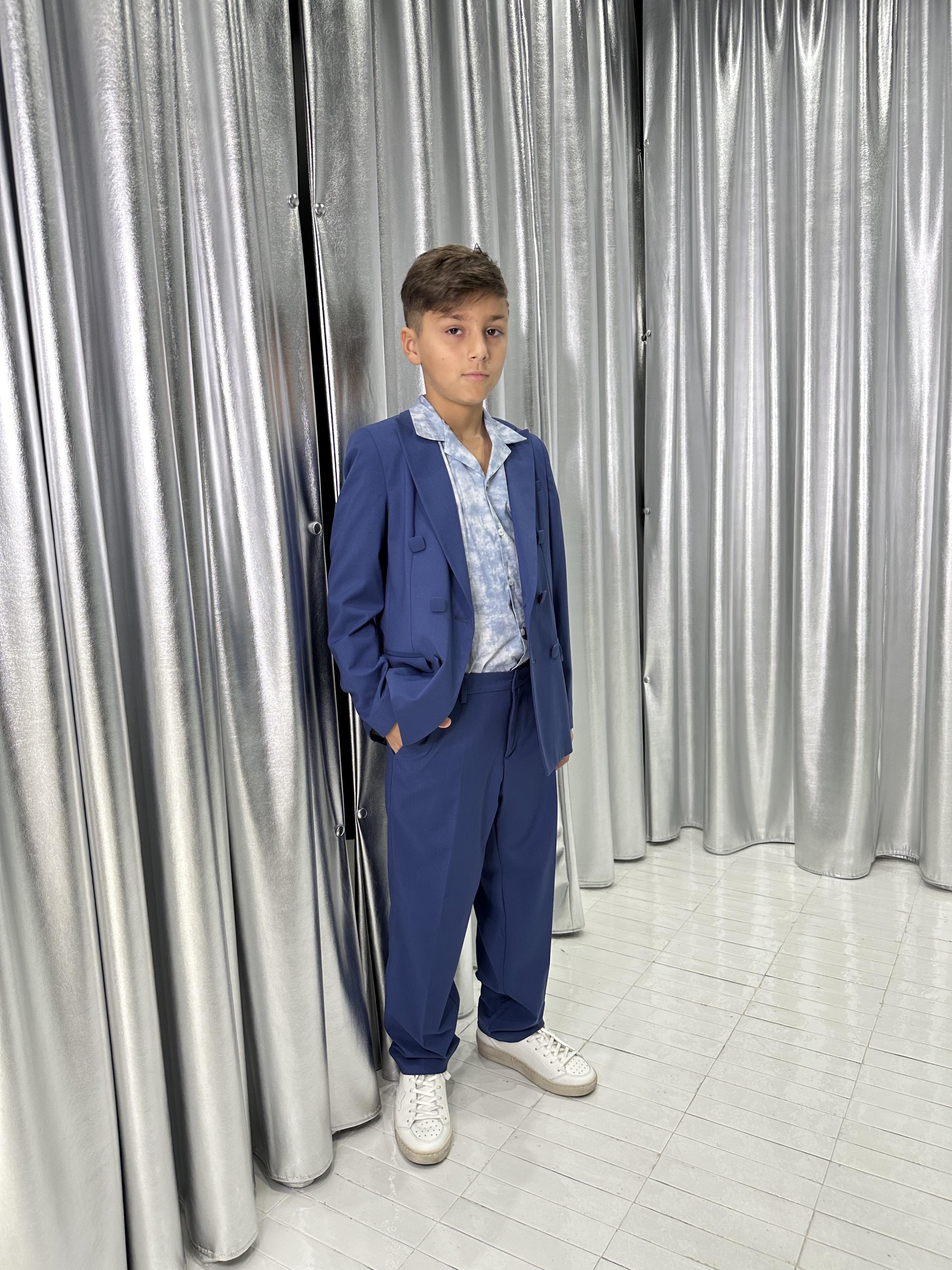I'm Brian camicia kids azzurro a fantasia