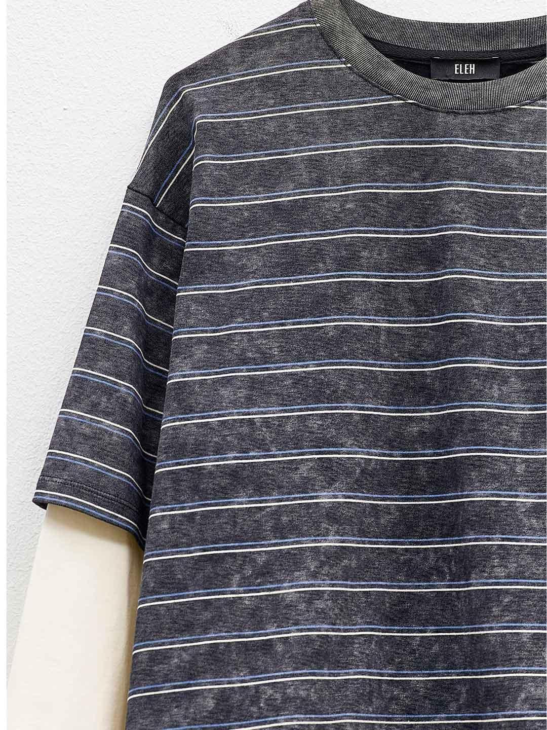 Eleh t-shirt grigio a righe