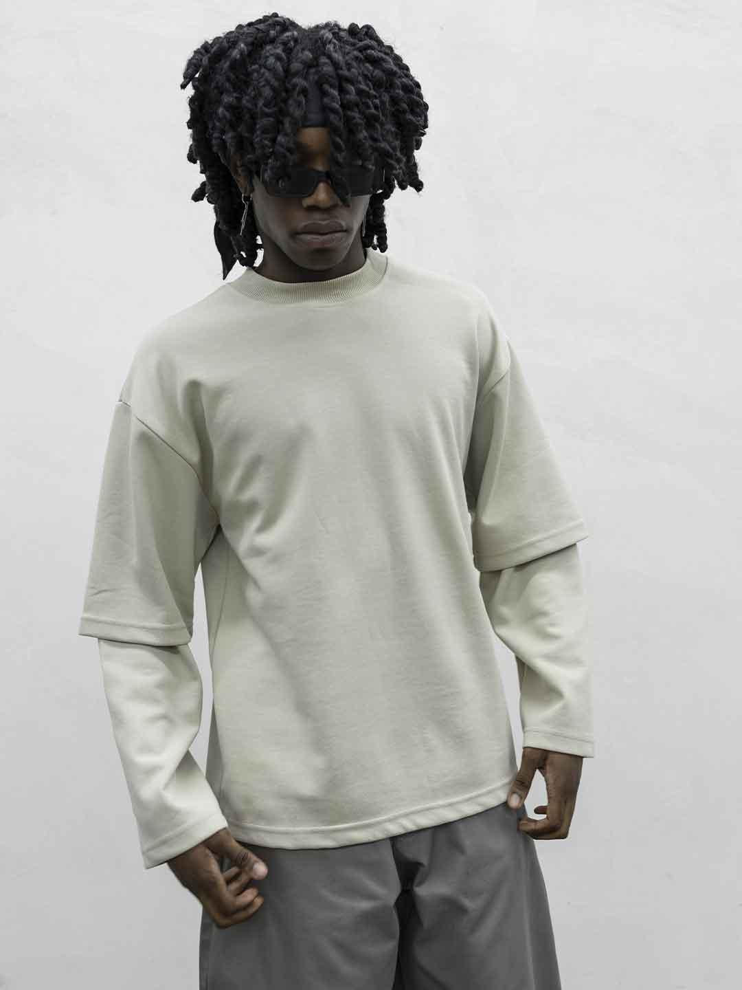 Present Day t-shirt beige doppia manica