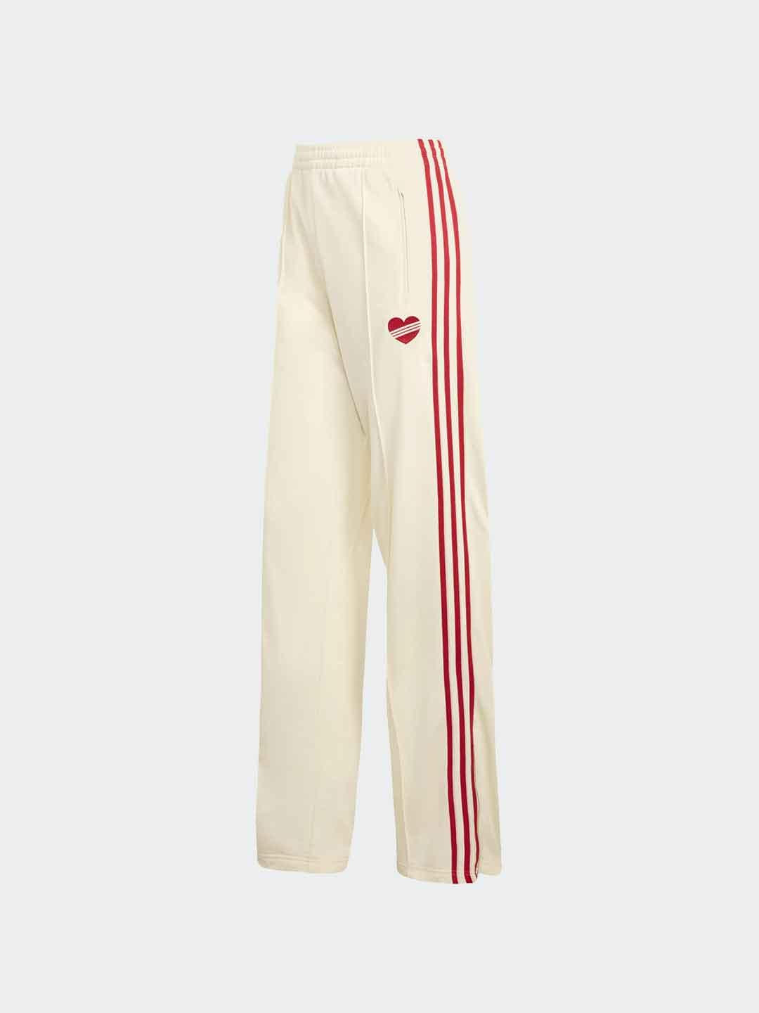 Adidas Firebird pantalone panna con cuore