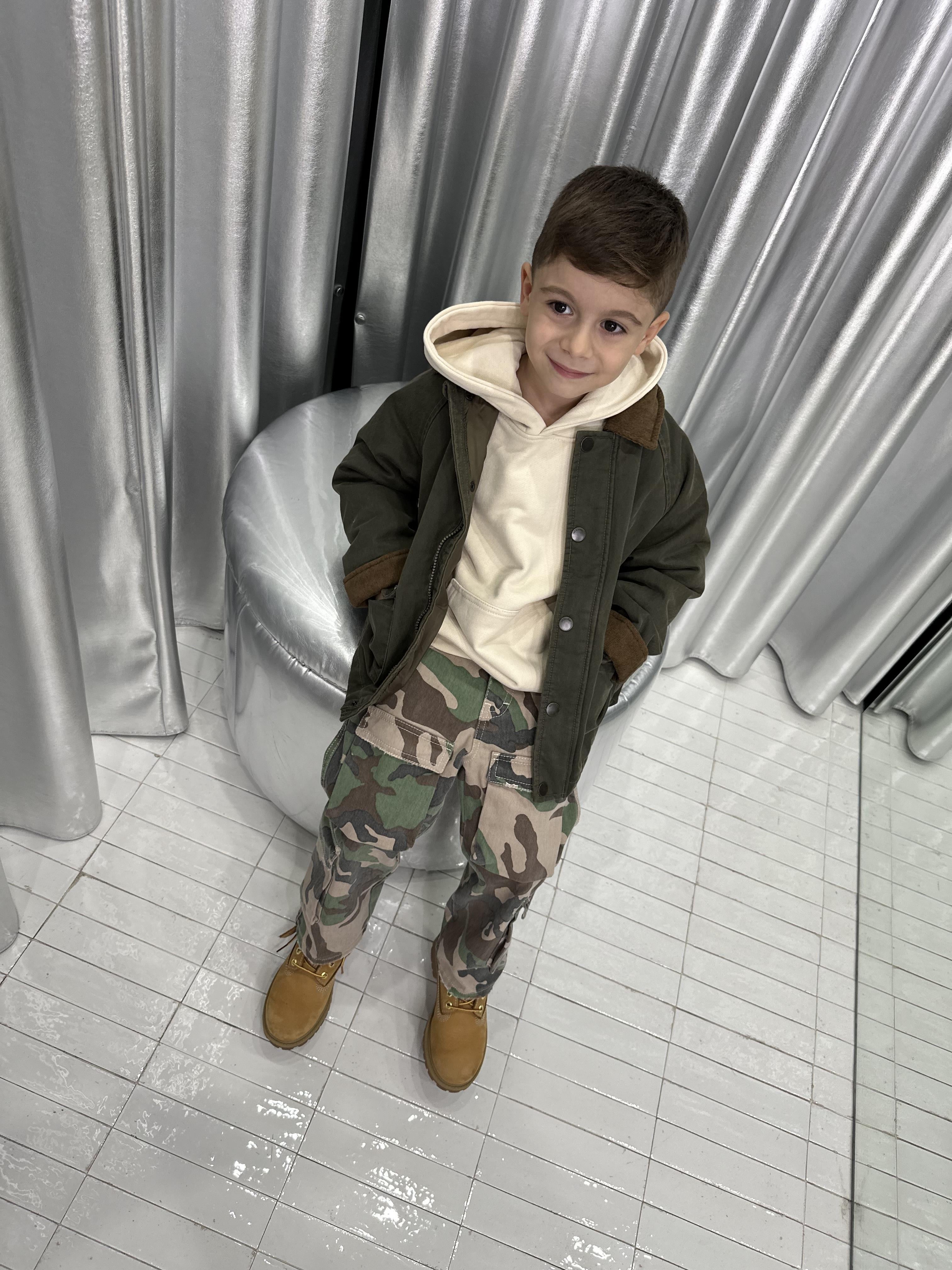 Name It giubbino kids verde con colletto in contrasto