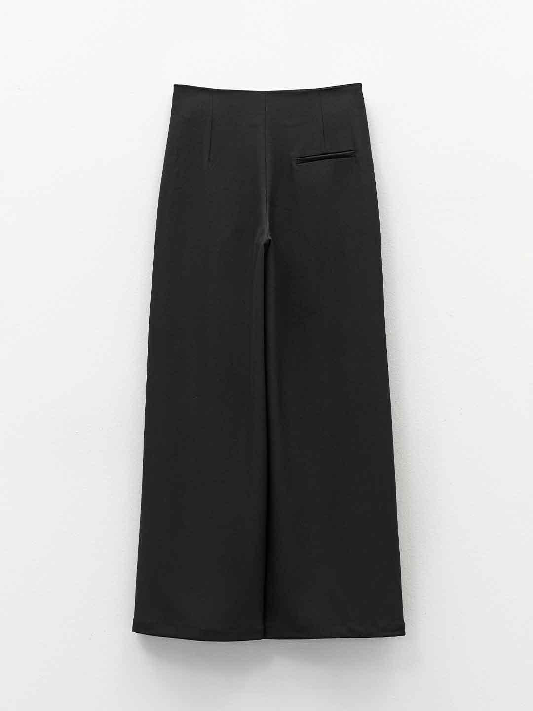 Eleh pantalone nero con tessuto sovrapposto