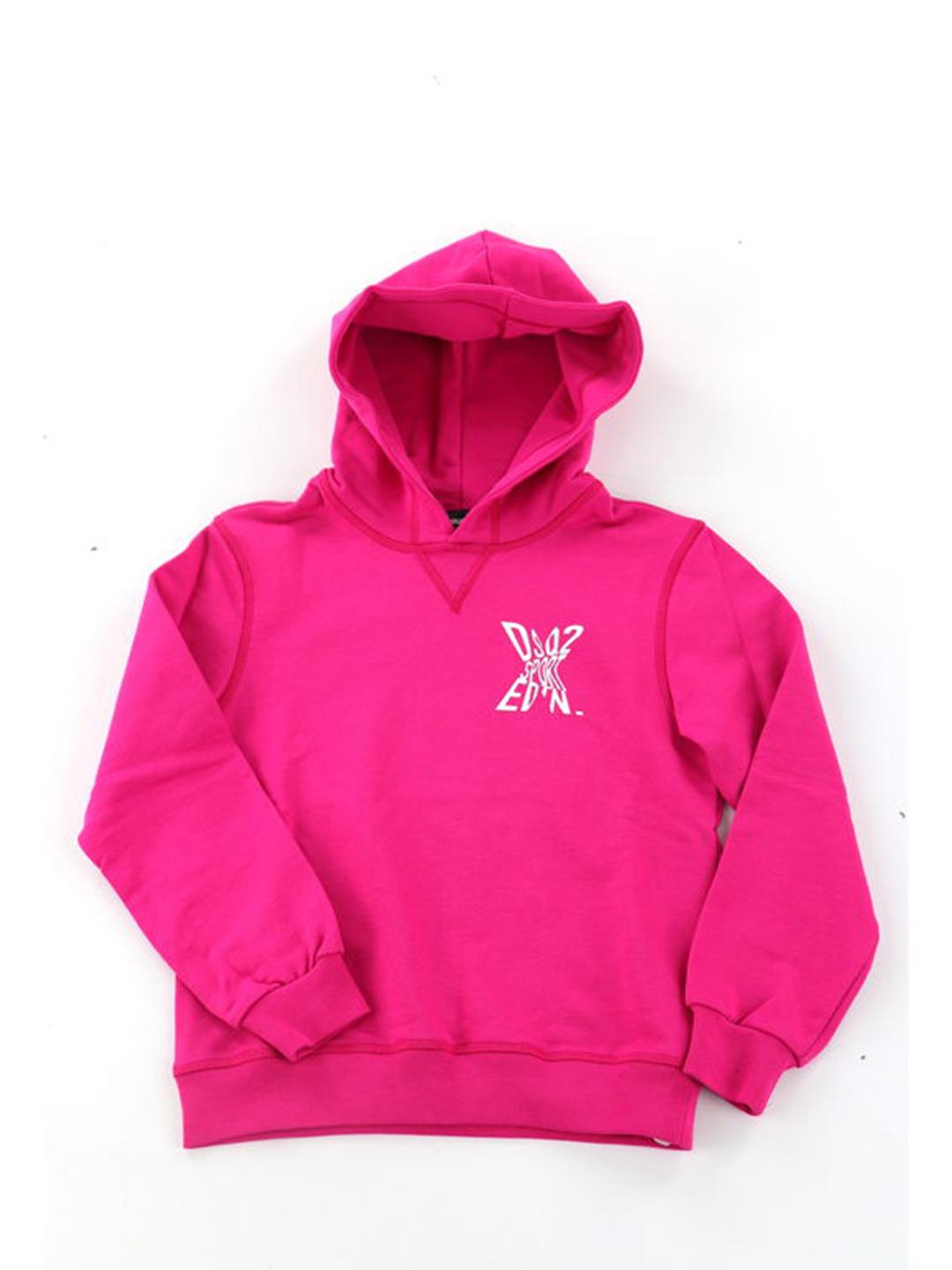 Dsquared 2 felpa kids fucsia con cappuccio