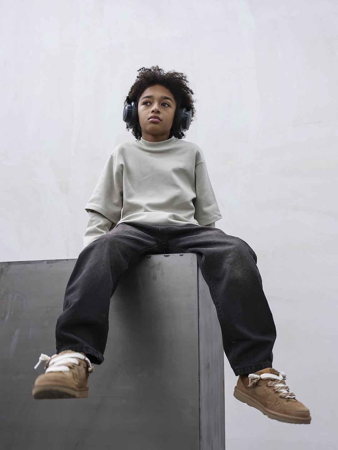 Present Day t-shirt kids beige manica lunga