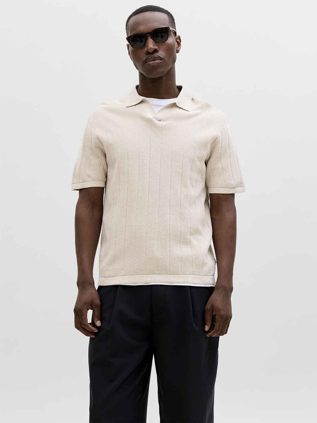 Jack & Jones polo beige in maglia